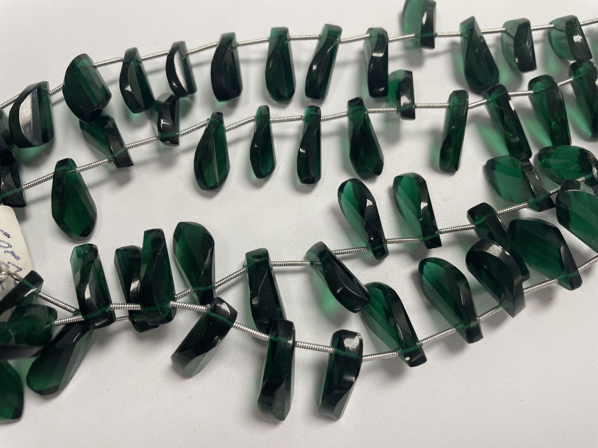 Green Hydro Quartz Twisted Leaf Faceted