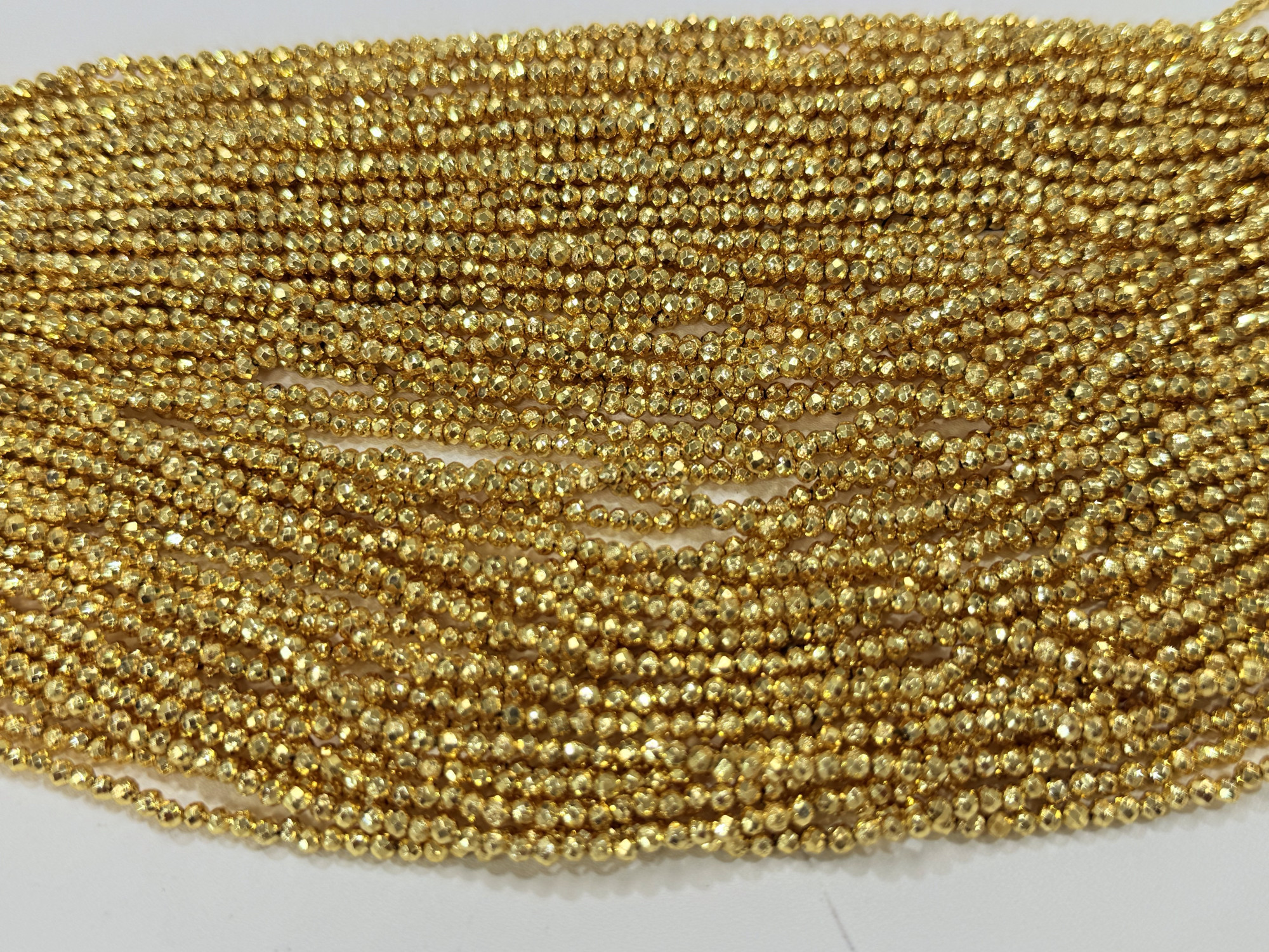 Gold Coated Pyrite Rondelle Faceted