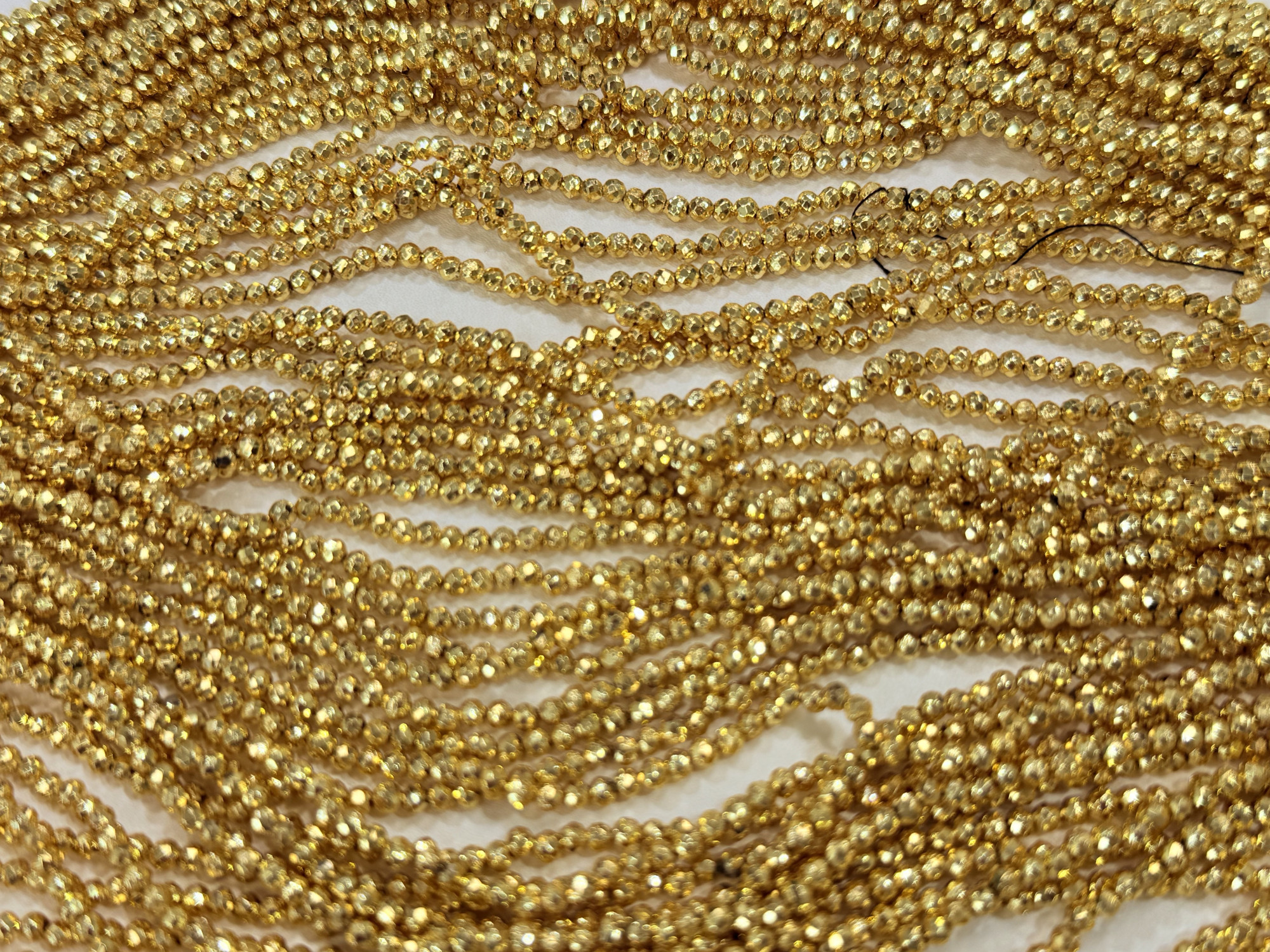 Gold Coated Pyrite Rondelle Faceted