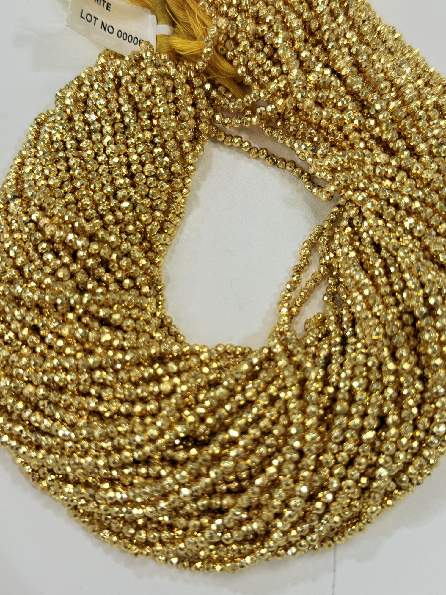 Gold Coated Pyrite Rondelle Faceted