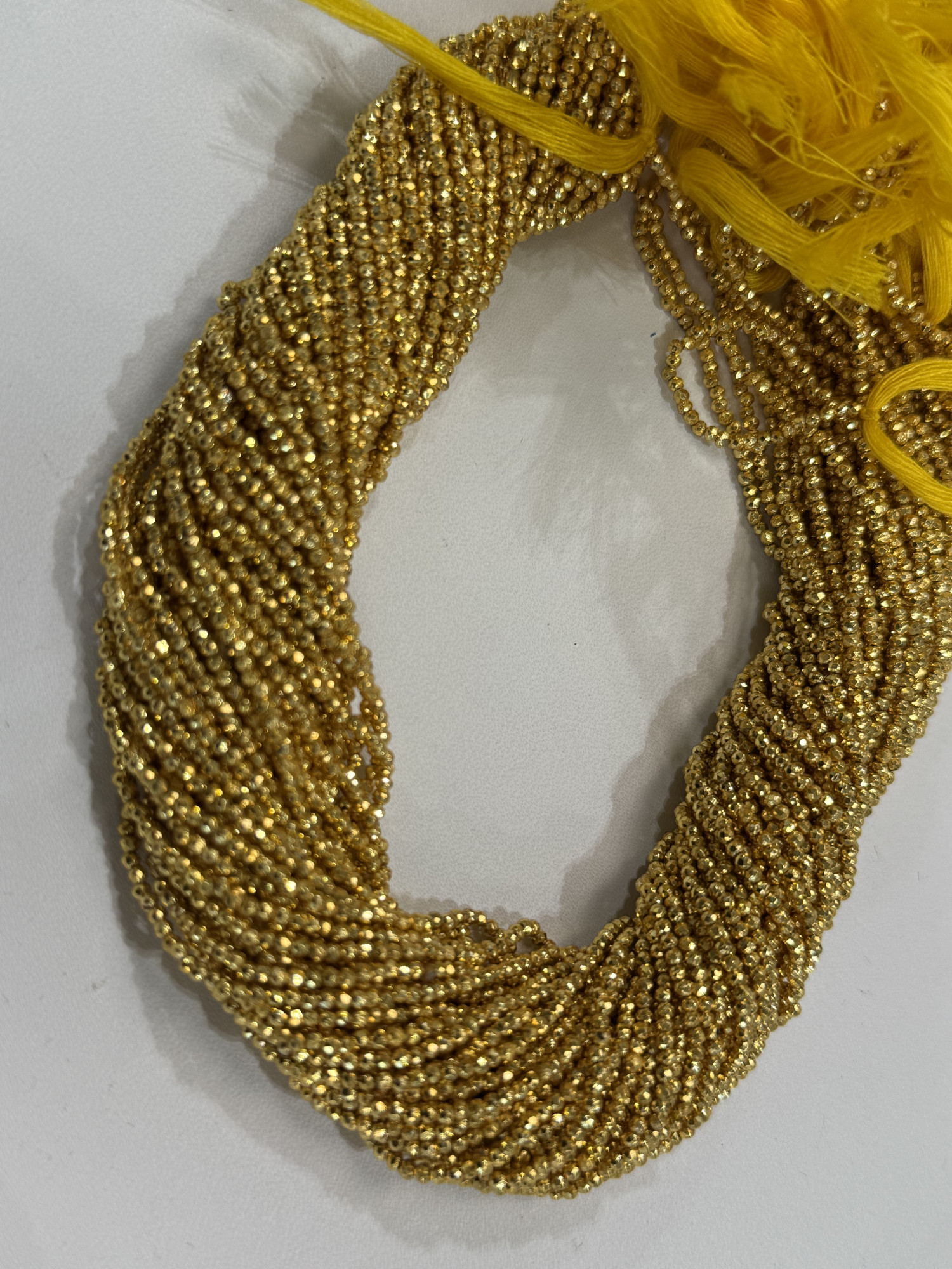 Coated Pyrite Rondelle Faceted