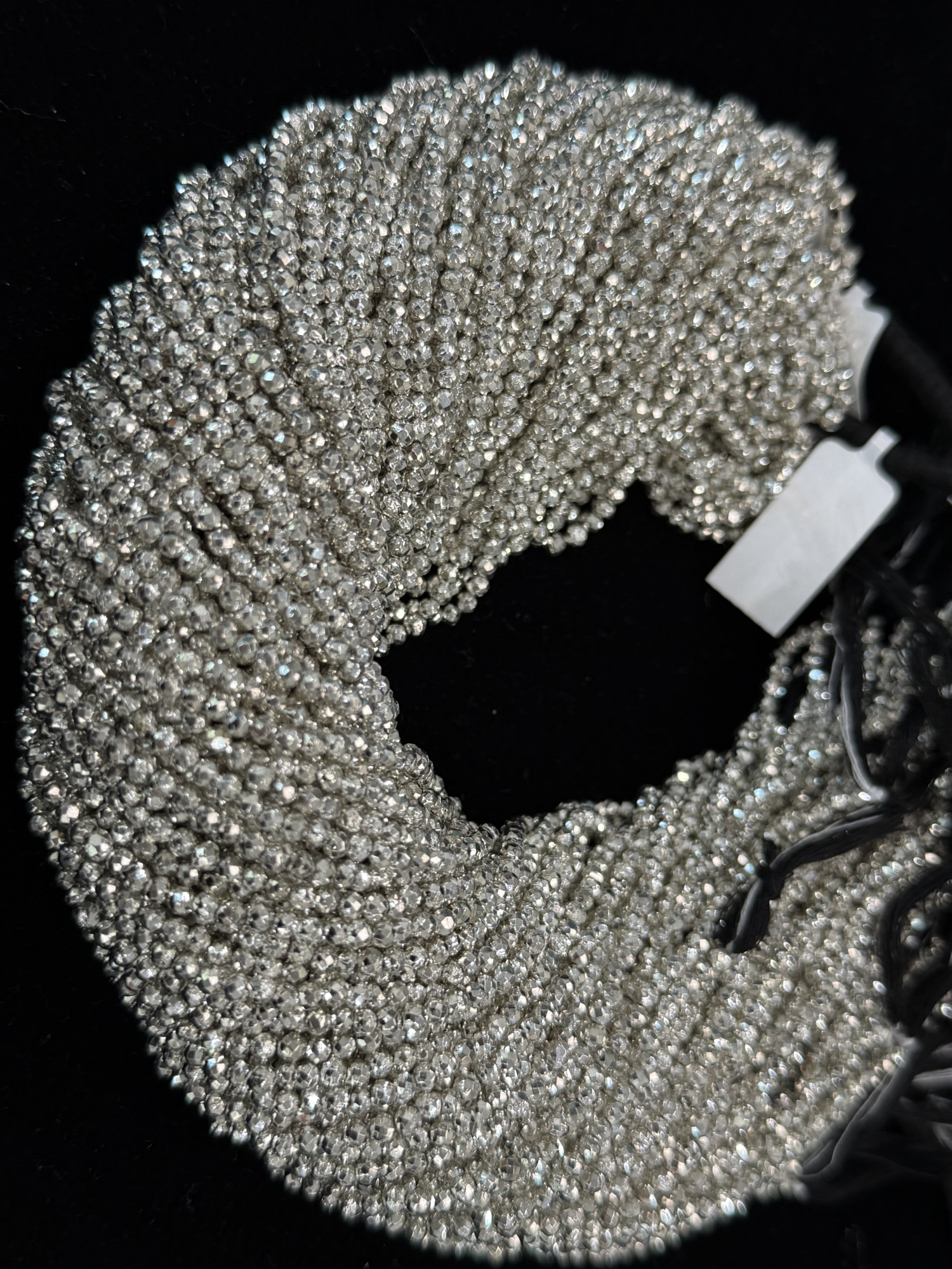 Silver Pyrite Rondelle Faceted