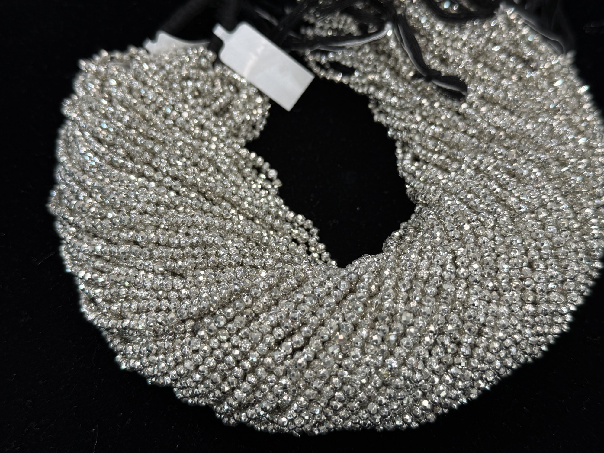 Silver Pyrite Rondelle Faceted