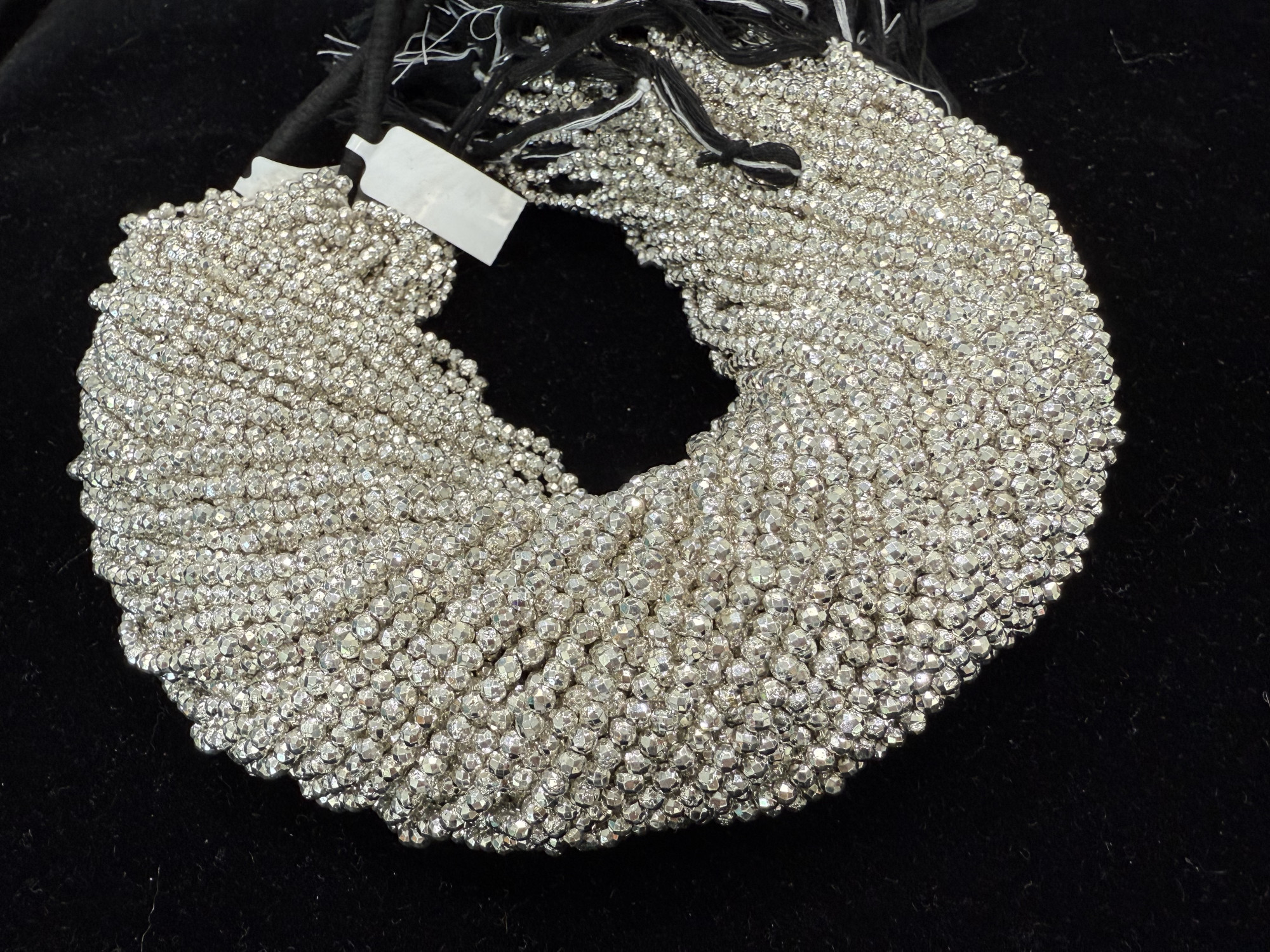 Silver Pyrite Rondelle Faceted