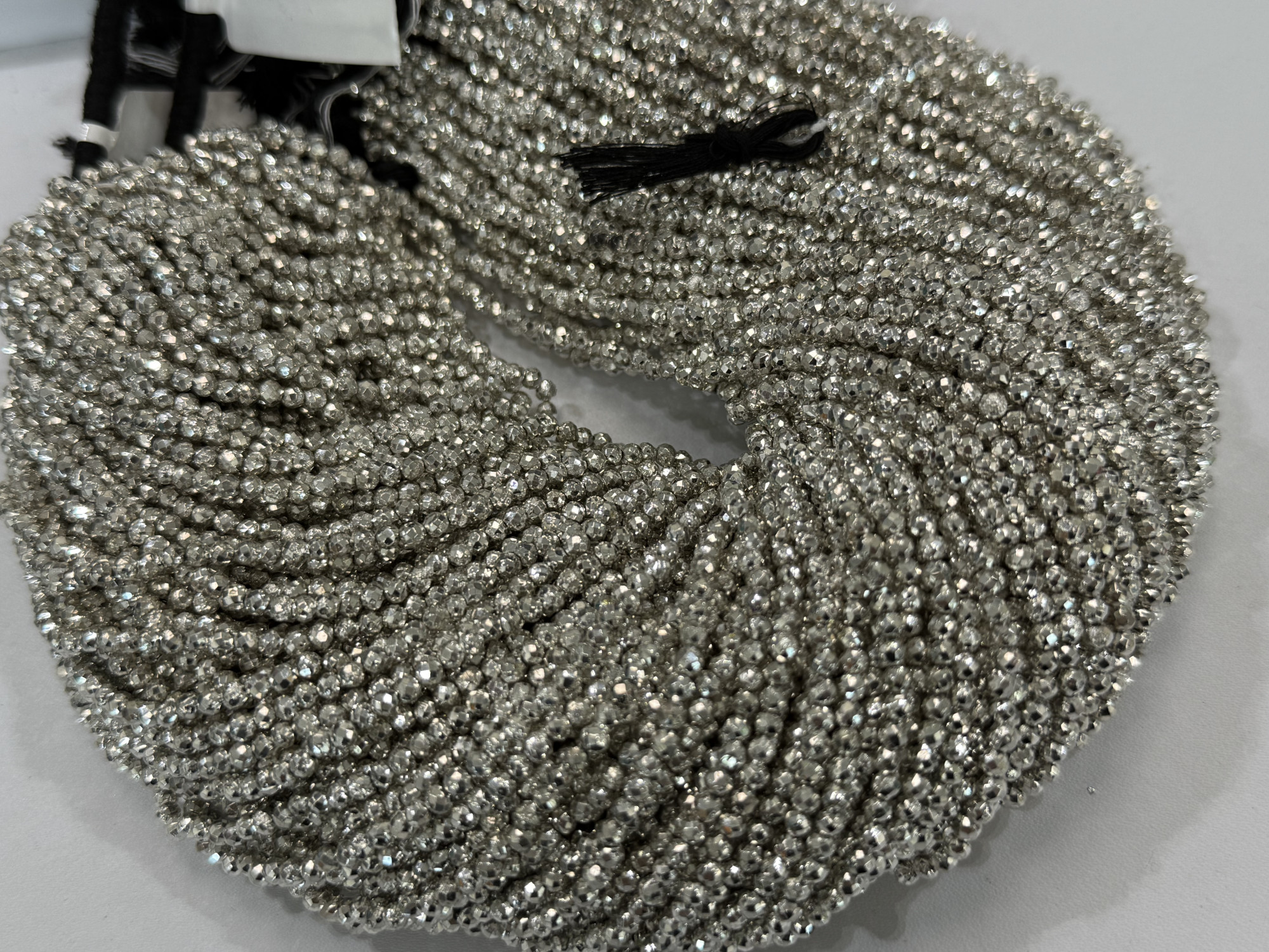 Silver Pyrite Rondelle Faceted