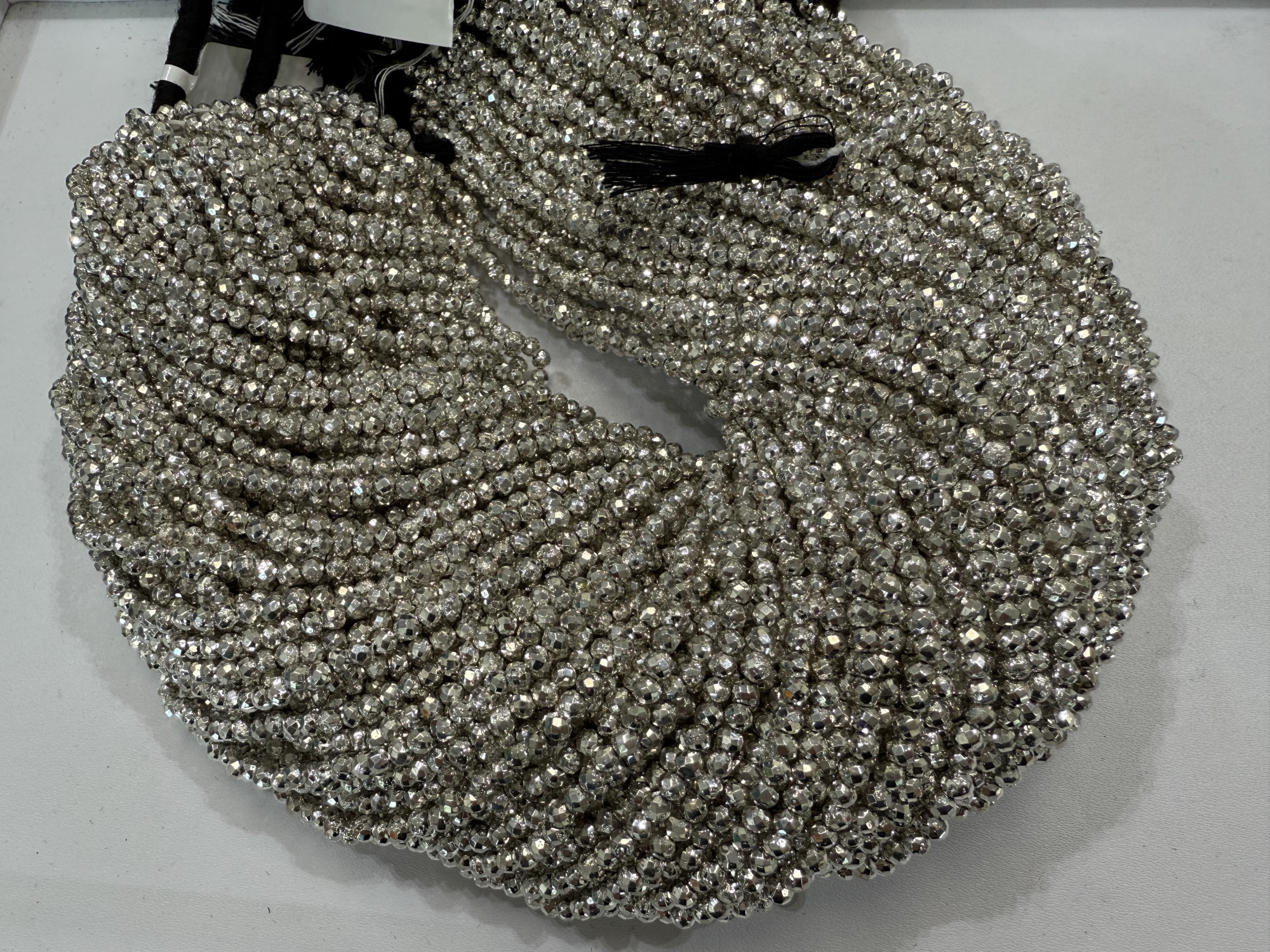 Silver Pyrite Rondelle Faceted