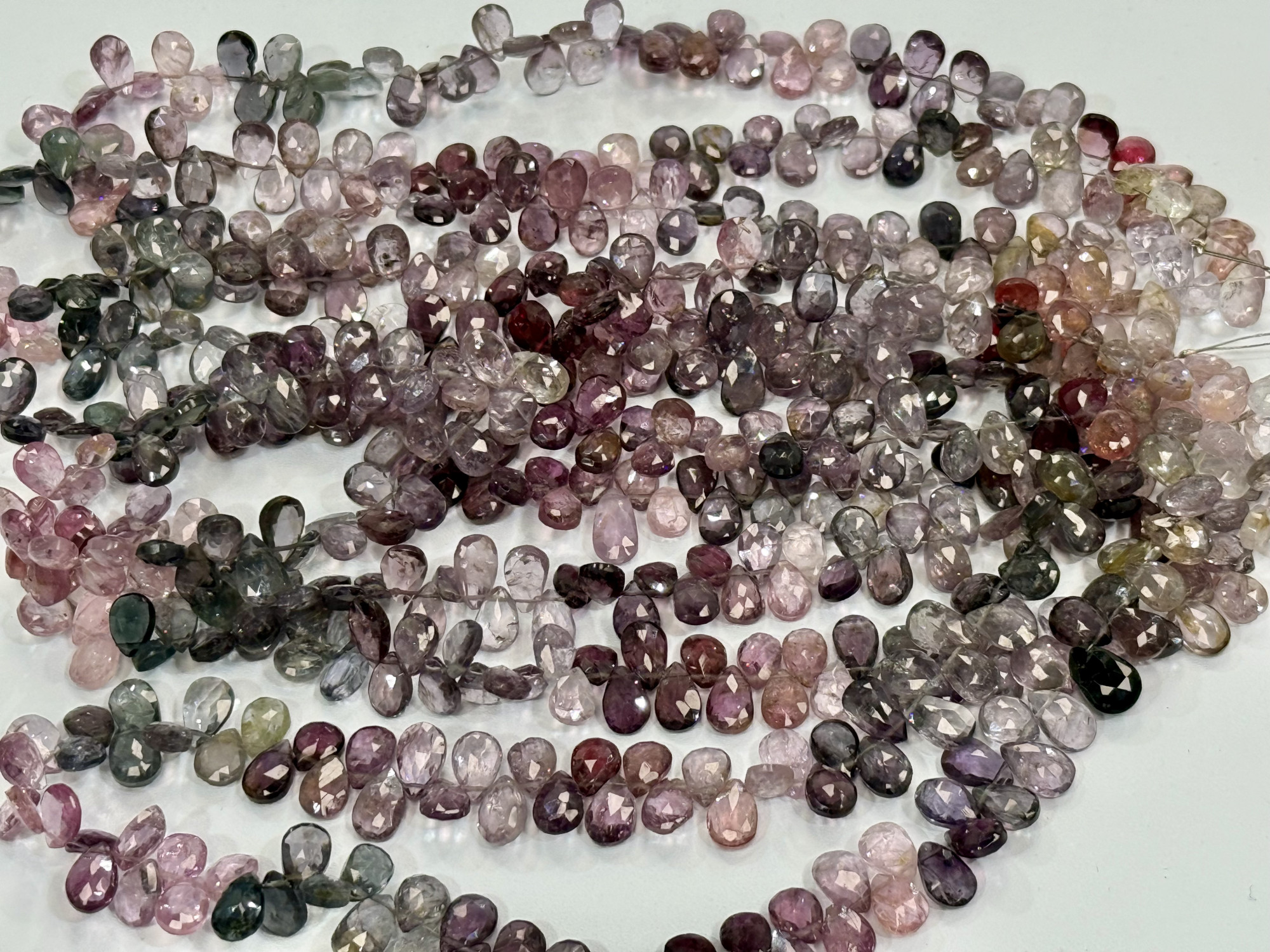 Multi Spinel Pears Faceted