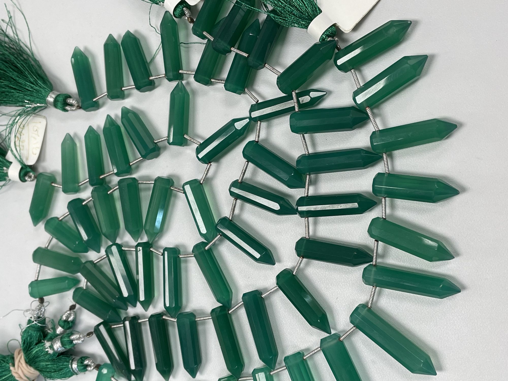 Green Onyx Pencil Cut Faceted