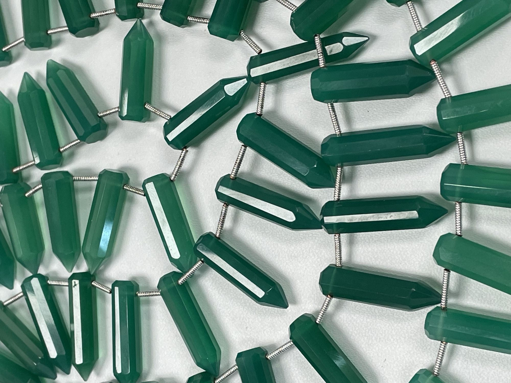 Green Onyx Pencil Cut Faceted