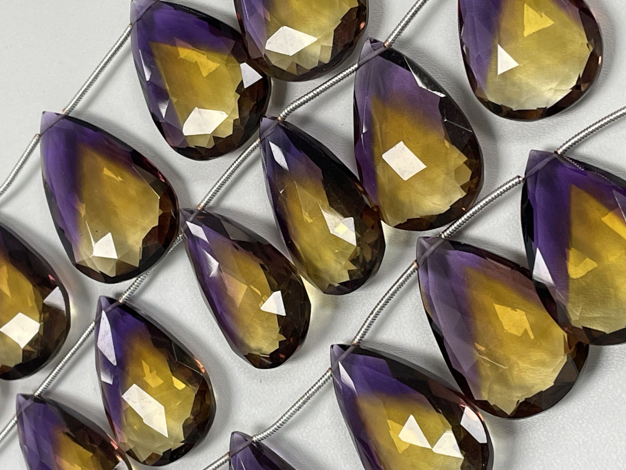 Ametrine Hydro Quartz Pear Faceted