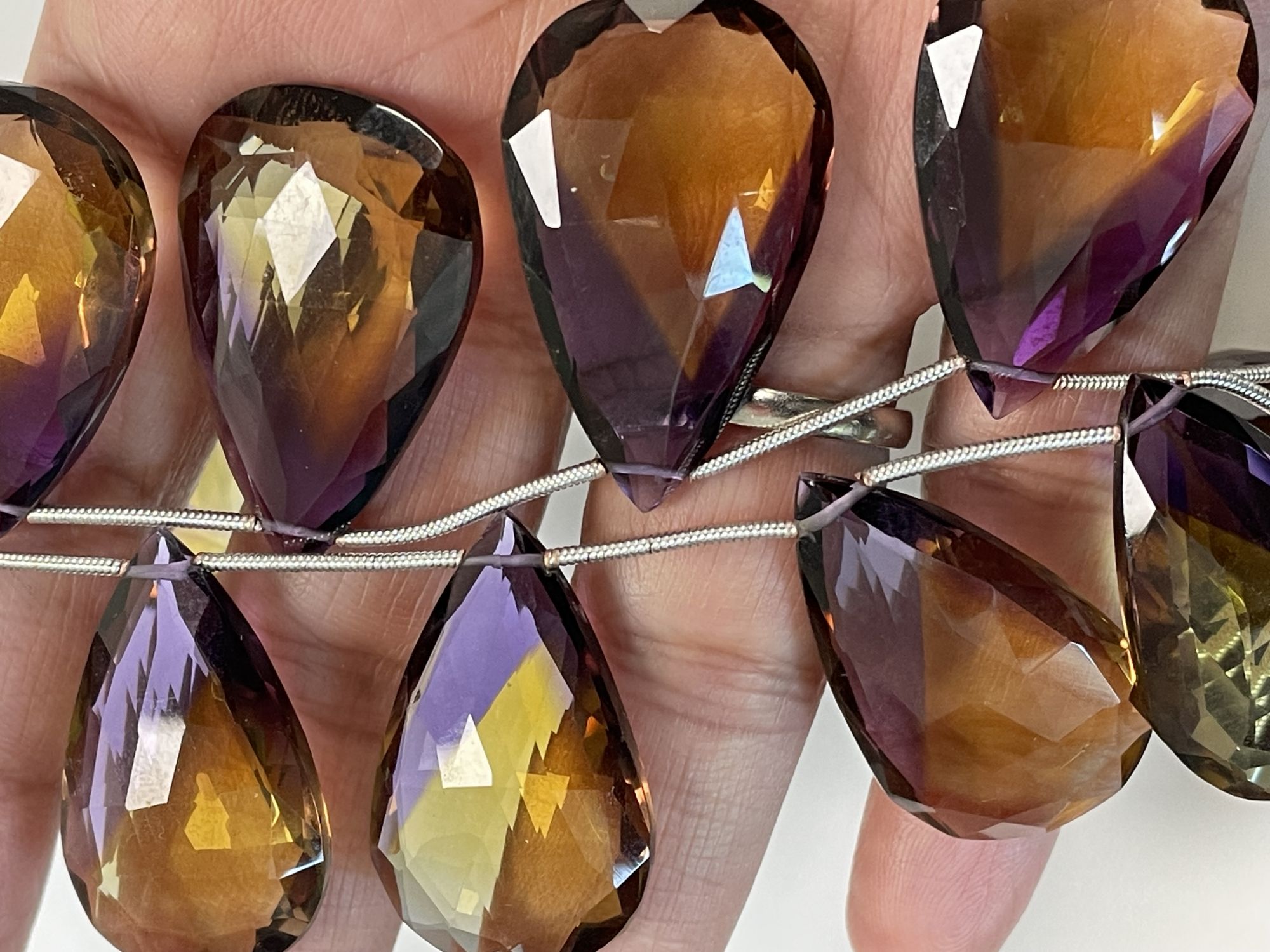 Ametrine Hydro Quartz Pear Faceted
