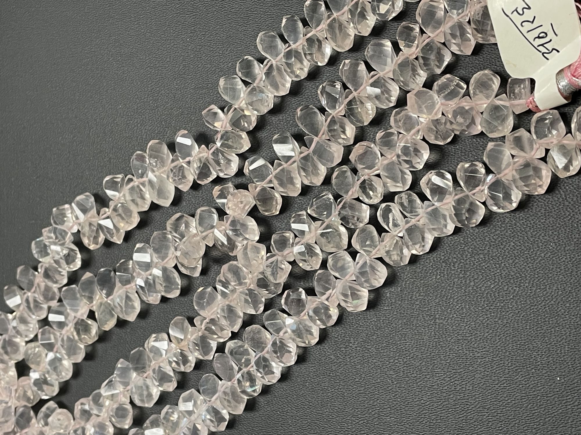 Rose Quartz Twisted Drop Faceted