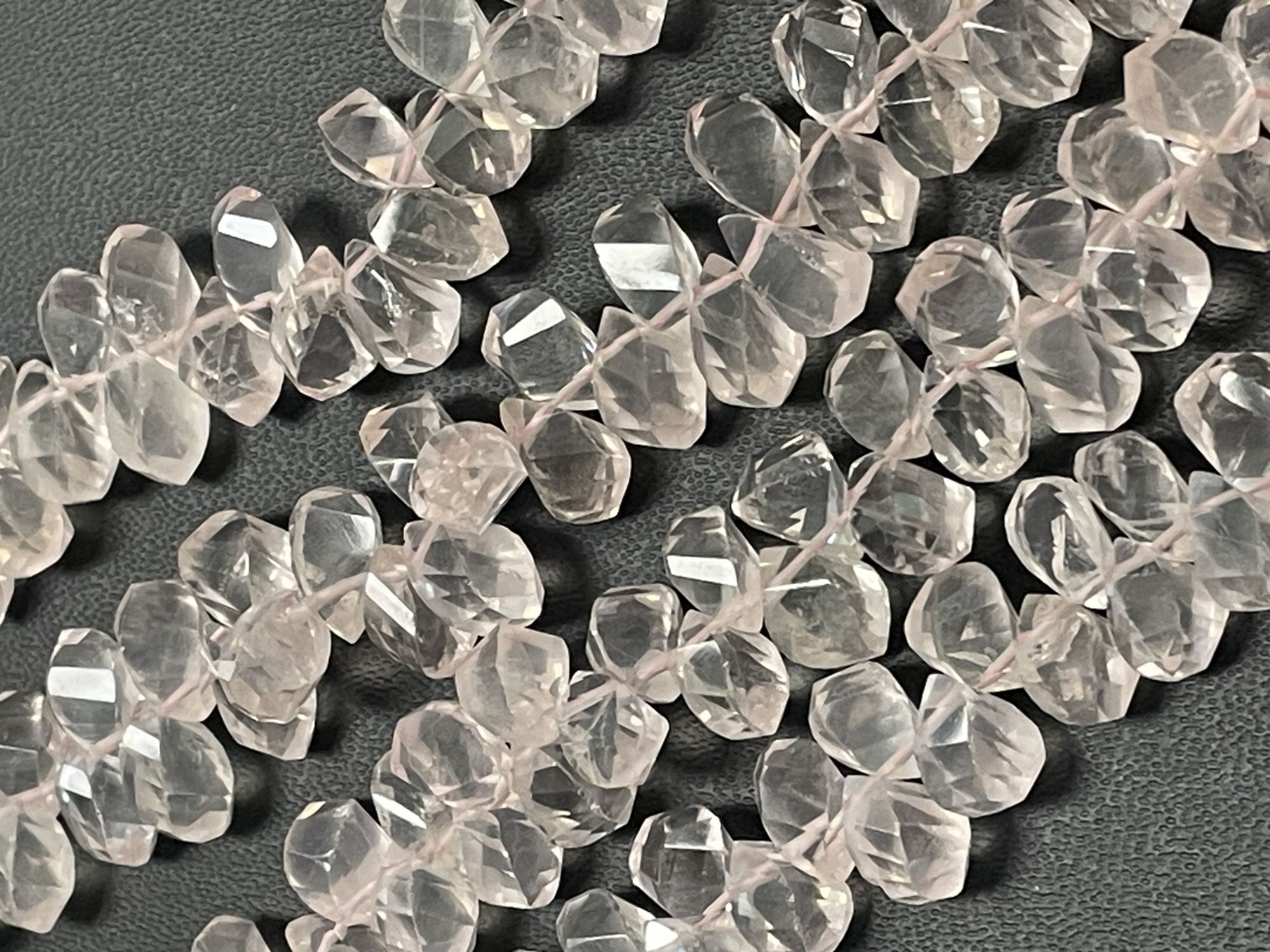 Rose Quartz Twisted Drop Faceted