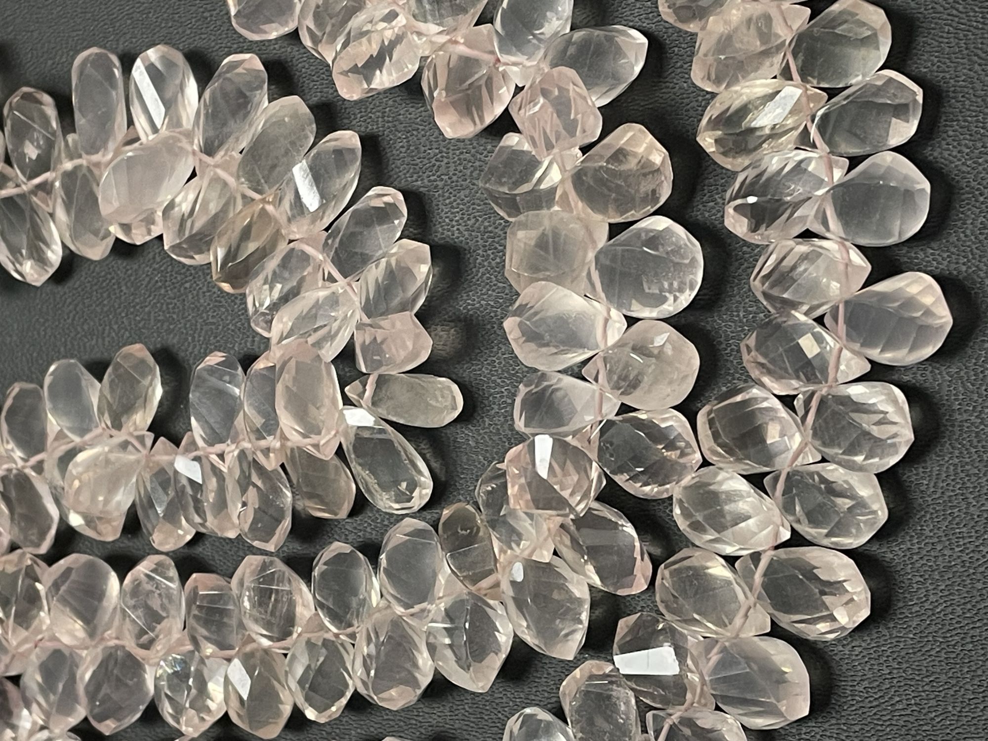 Rose Quartz Twisted Drop Faceted