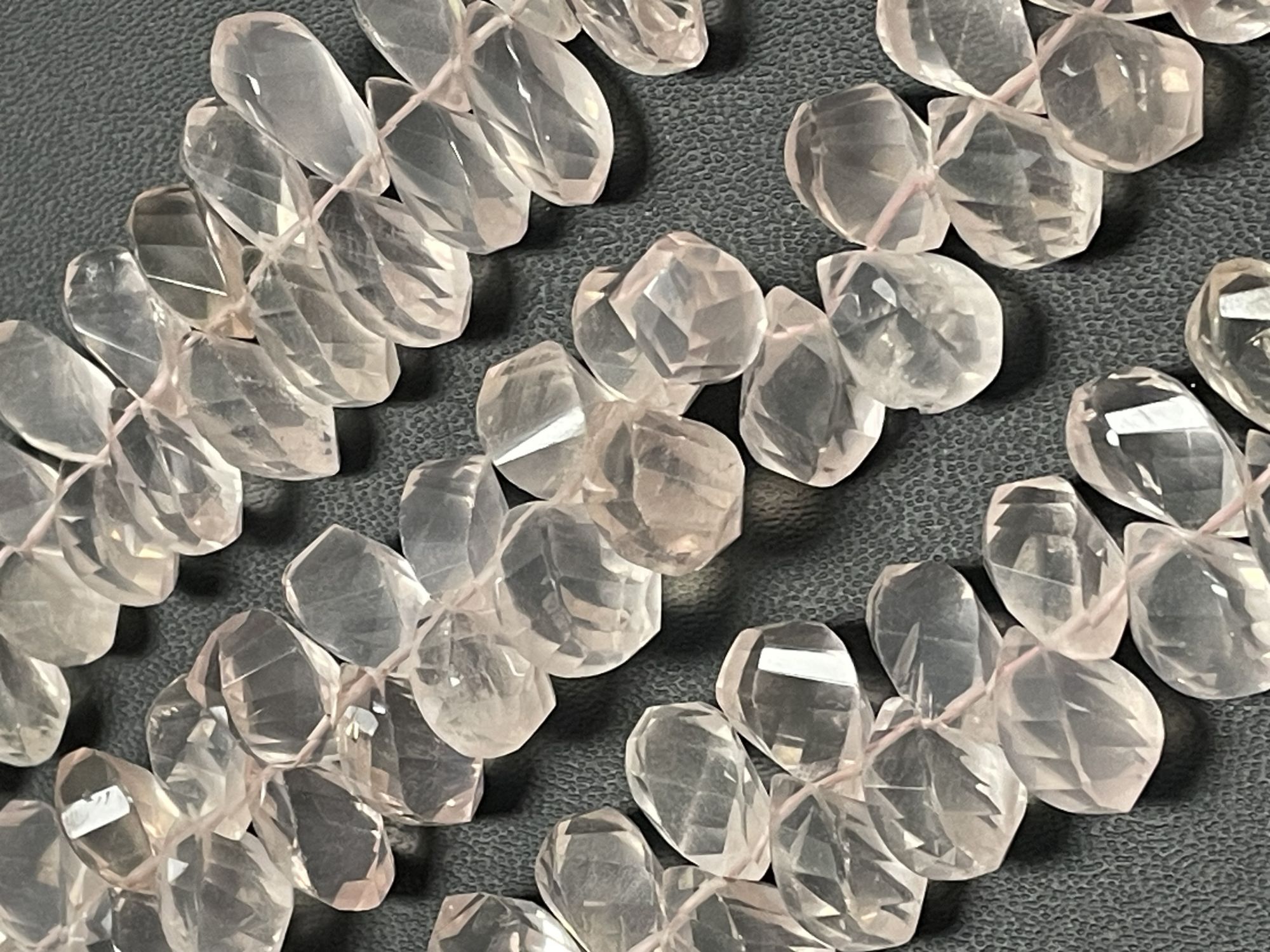 Rose Quartz Twisted Drop Faceted