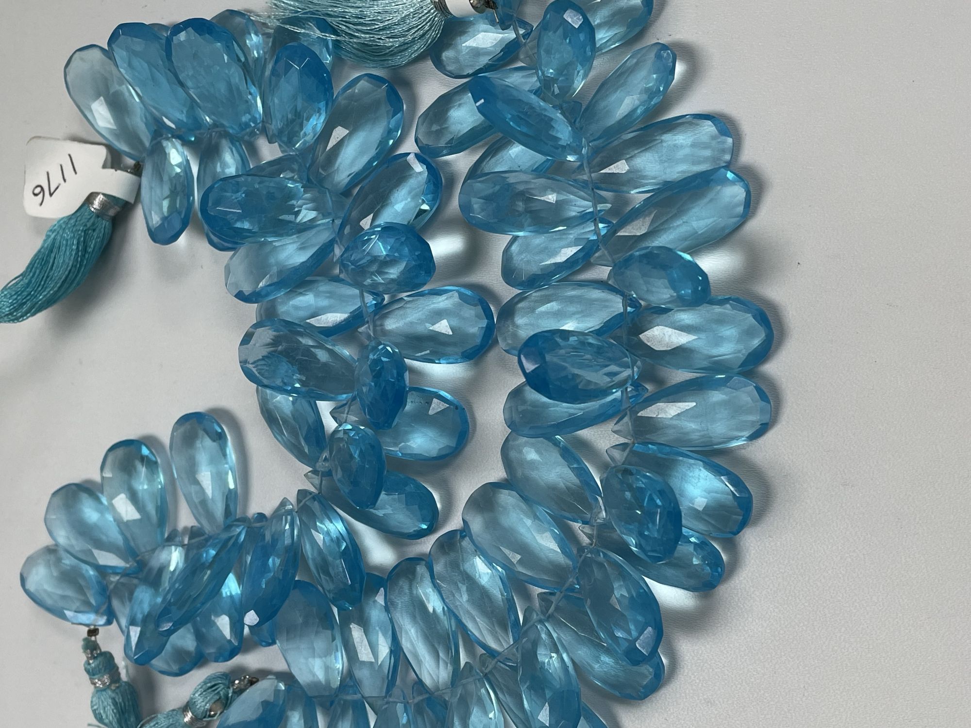 Sky Blue Hydro Quartz Long Pear Faceted