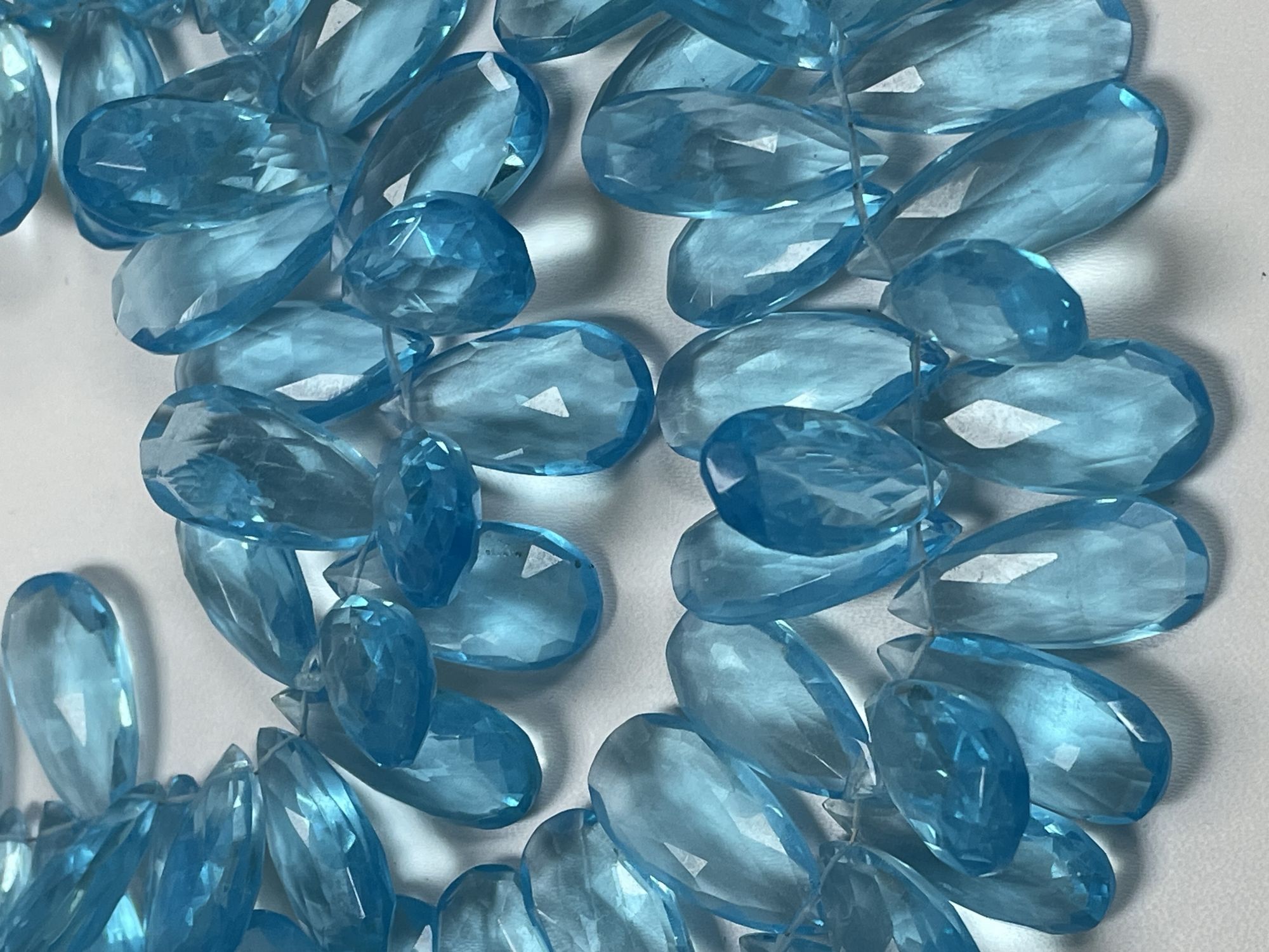 Sky Blue Hydro Quartz Long Pear Faceted