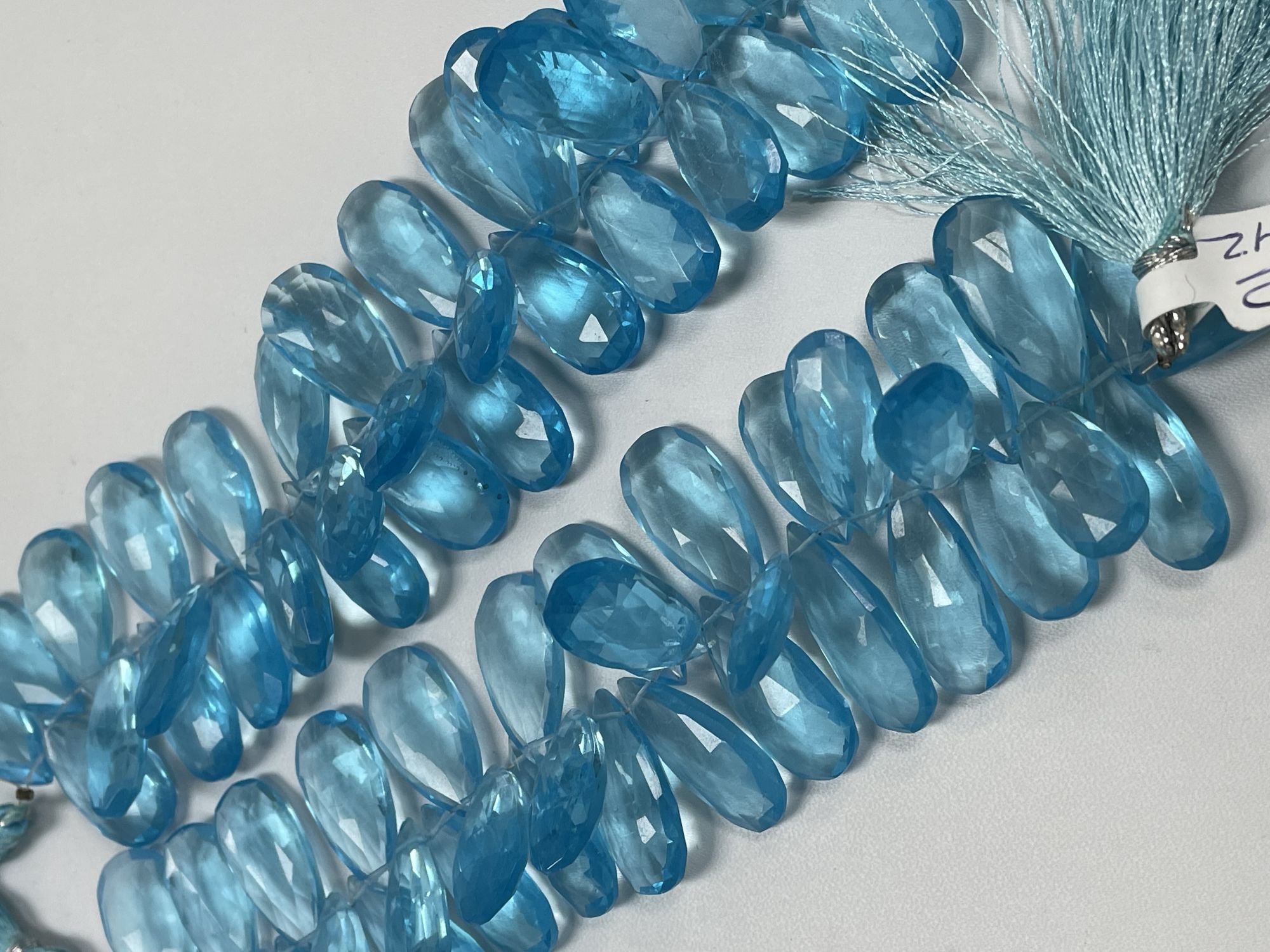 Sky Blue Hydro Quartz Long Pear Faceted