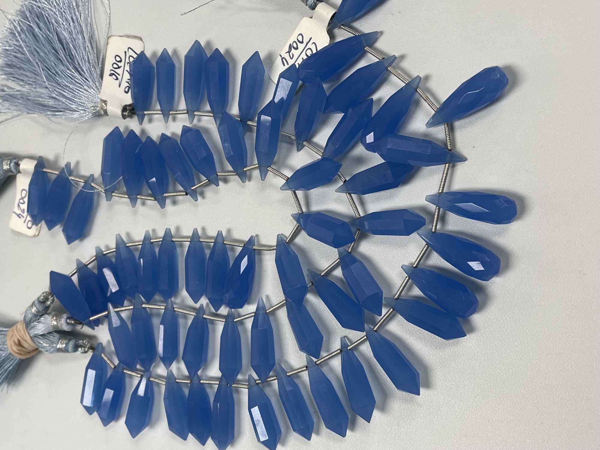 Blue Chalcedony Pointy Drop Faceted