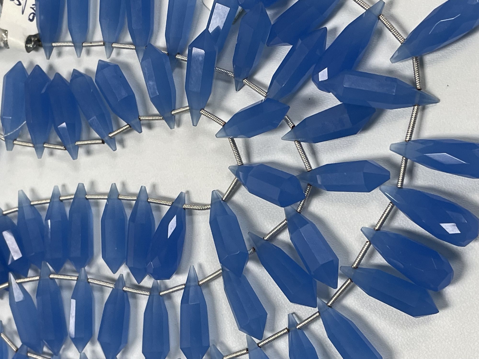 Blue Chalcedony Pointy Drop Faceted