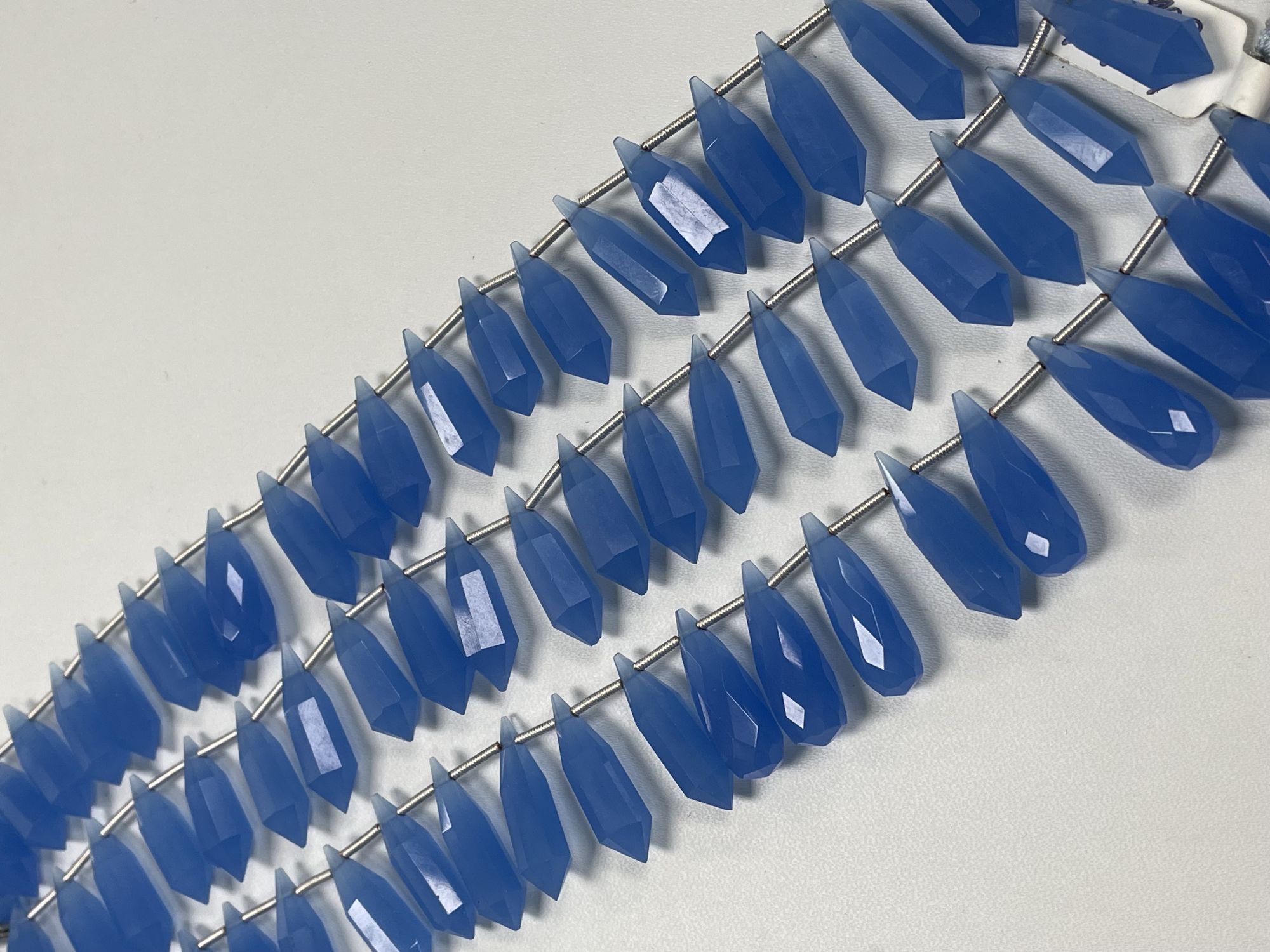 Blue Chalcedony Pointy Drop Faceted