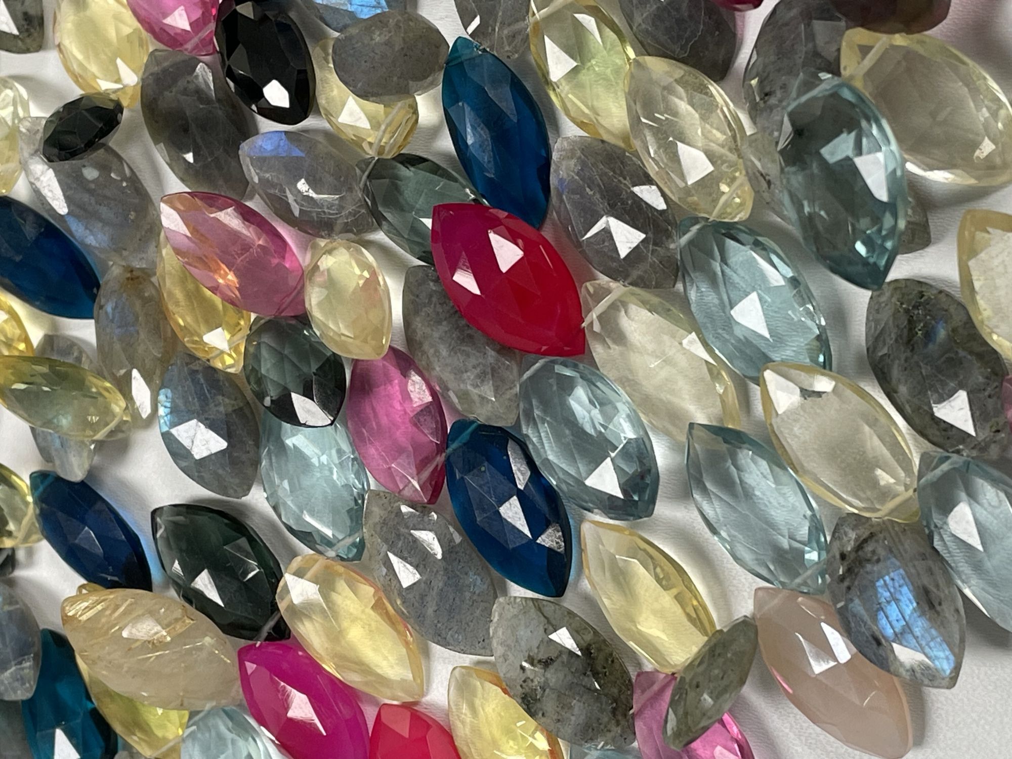 Multi Stone Marquise Faceted