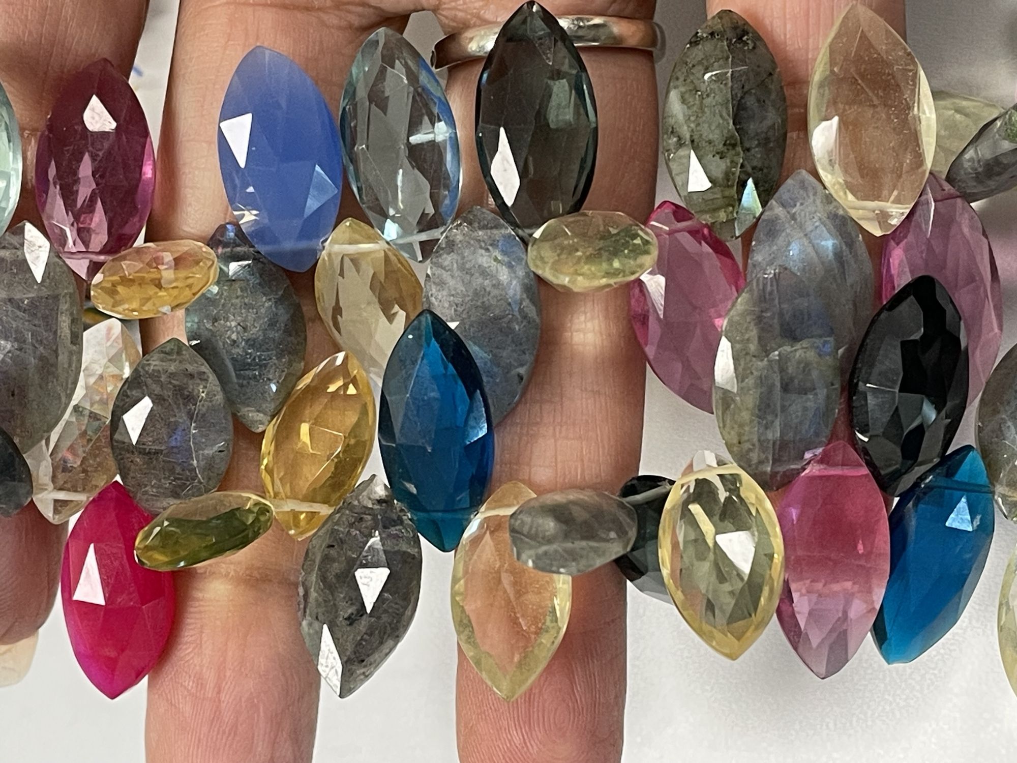 Multi Stone Marquise Faceted