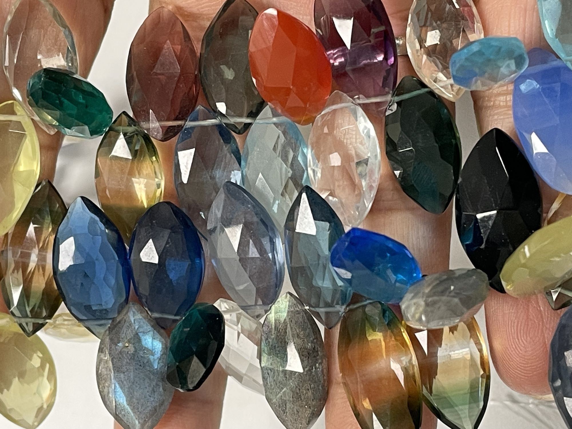 Multi Stone Marquise Faceted