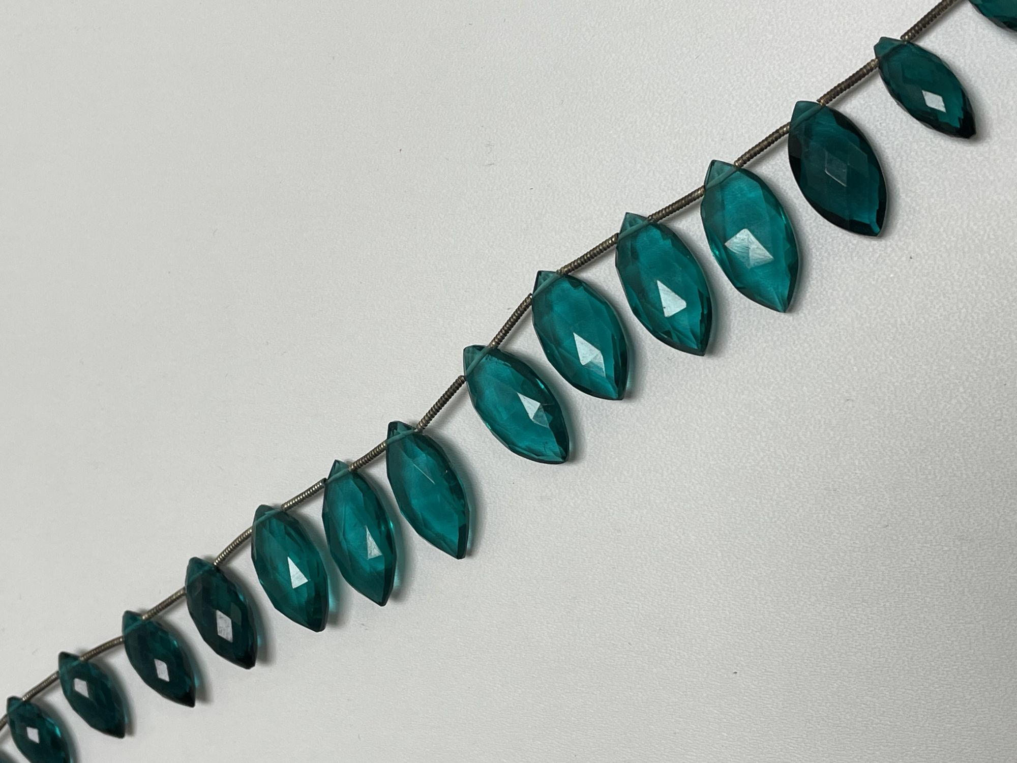 Teal Hydro Quartz Marquise Faceted