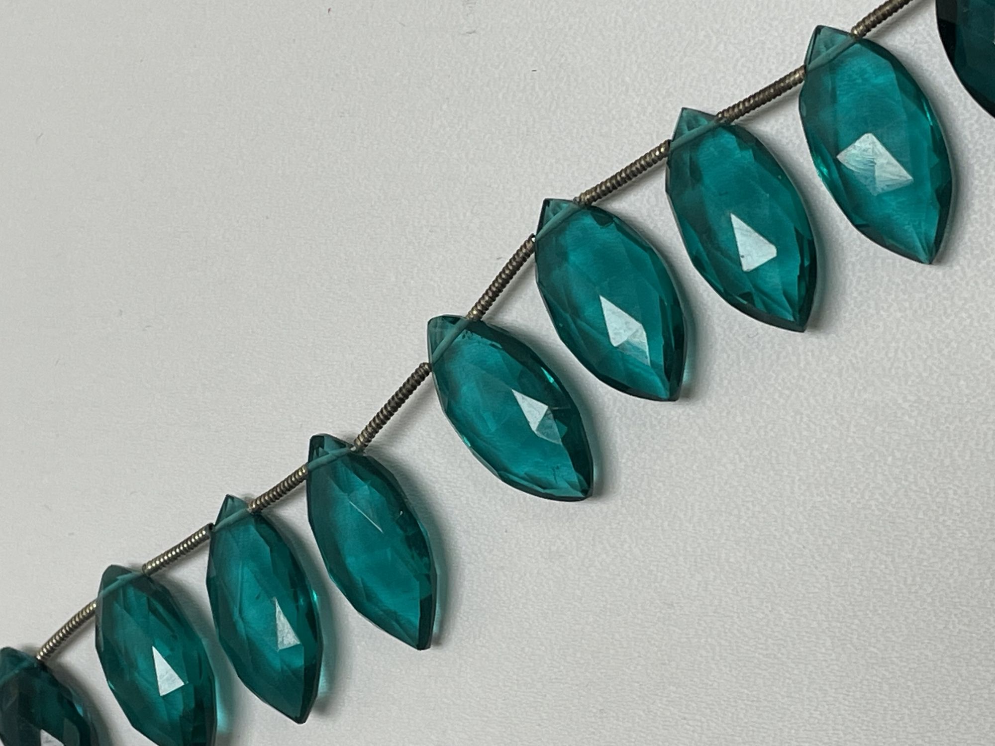 Teal Hydro Quartz Marquise Faceted
