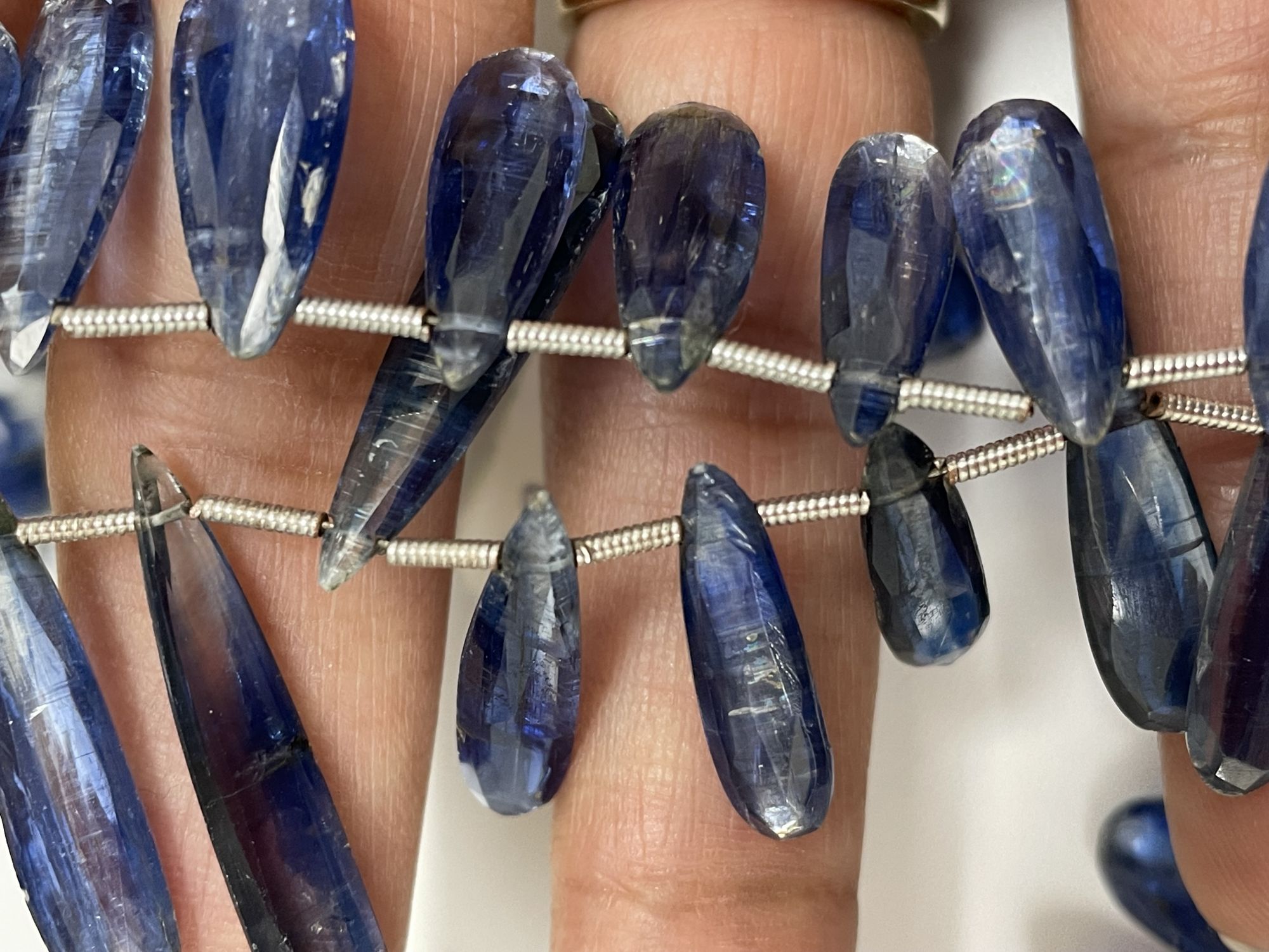 Blue Kyanite Long Pear Faceted