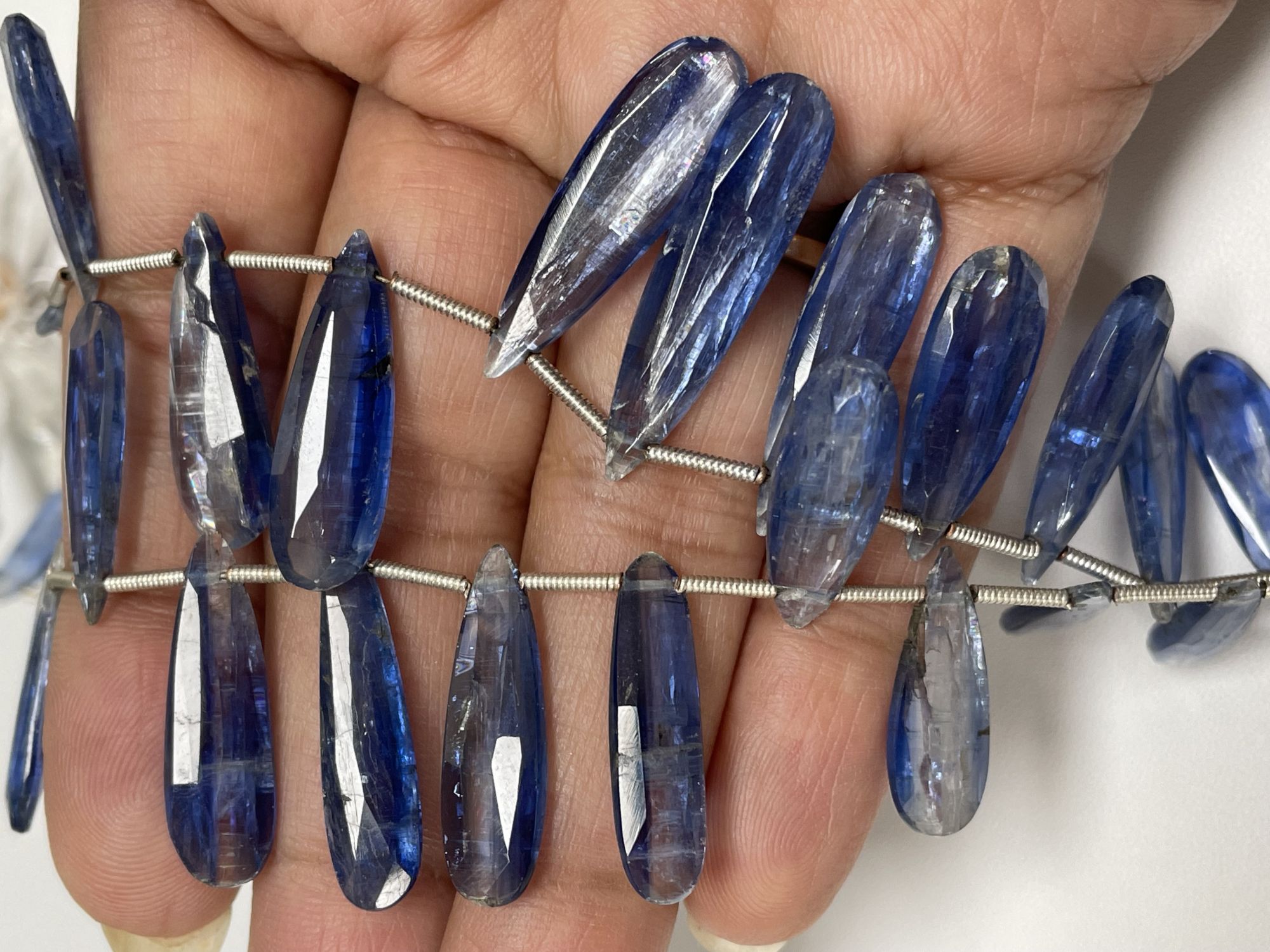 Blue Kyanite Long Pear Faceted