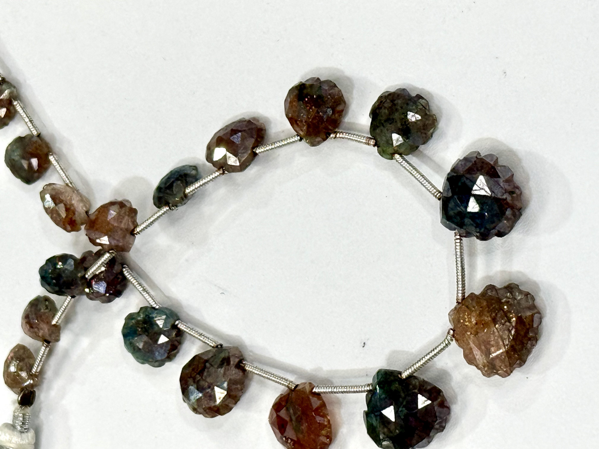 Natural Sunstone Fancy Flower Faceted Beads