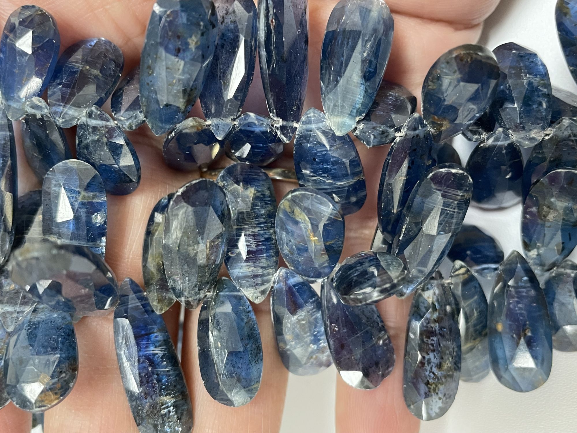Blue Kyanite Long Pear Faceted
