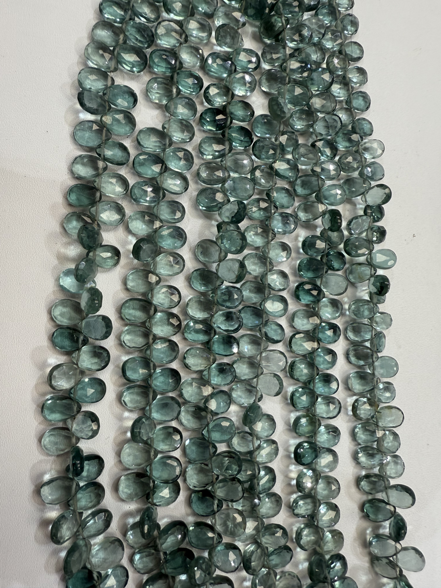 Green Hydro Quartz Pear Faceted