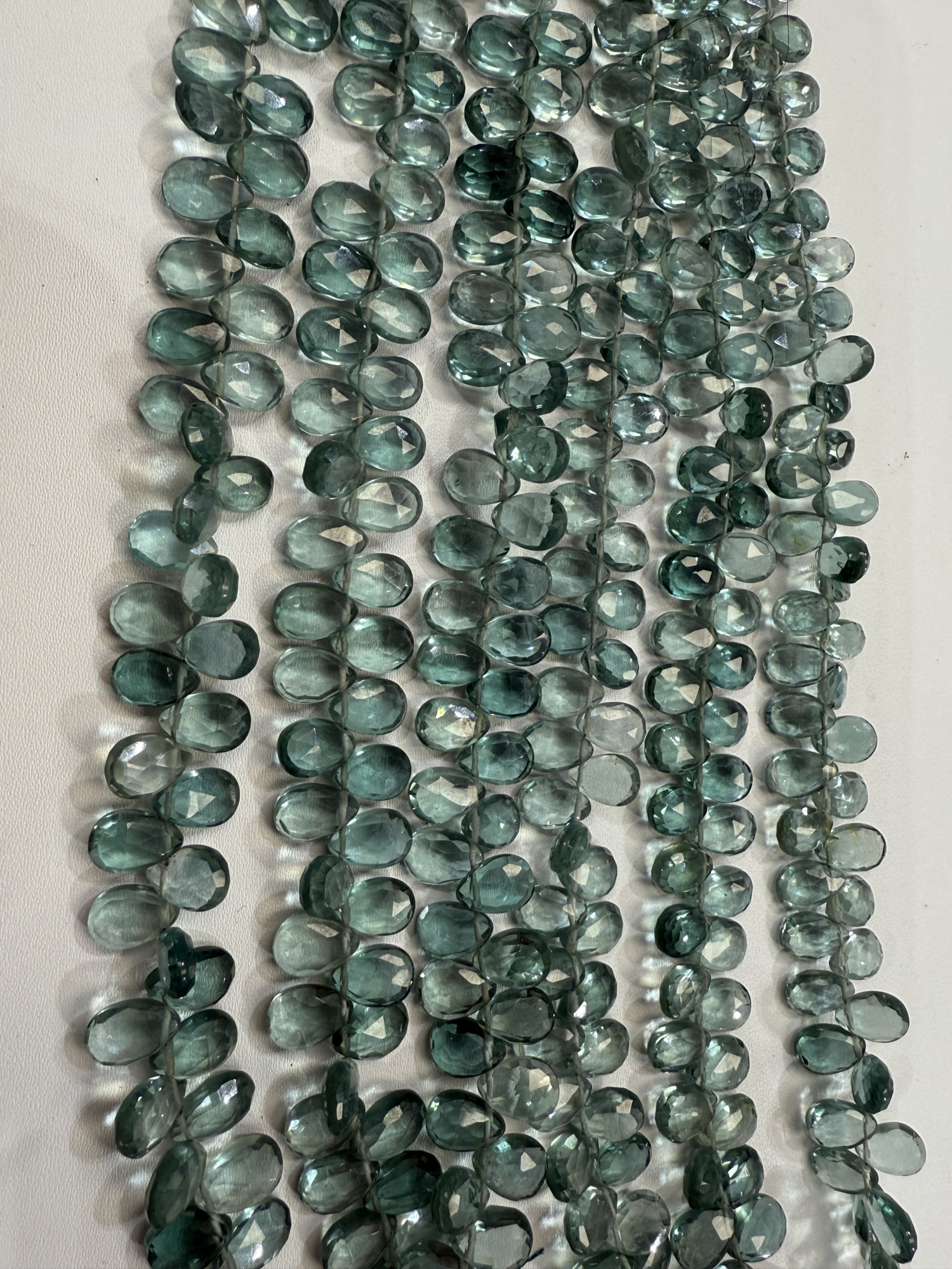 Green Hydro Quartz Pear Faceted