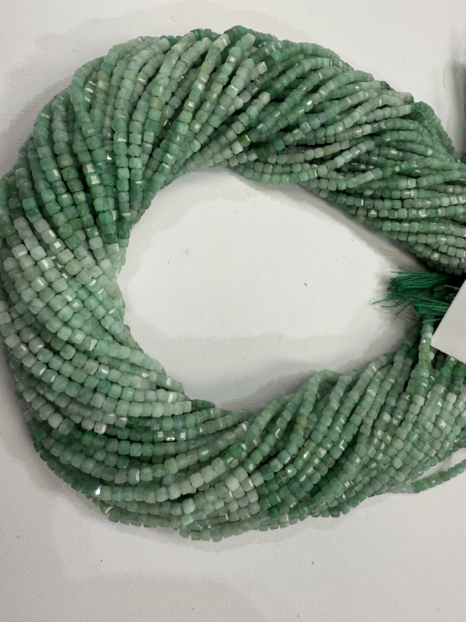 Shaded Green Emerald Cubes Faceted