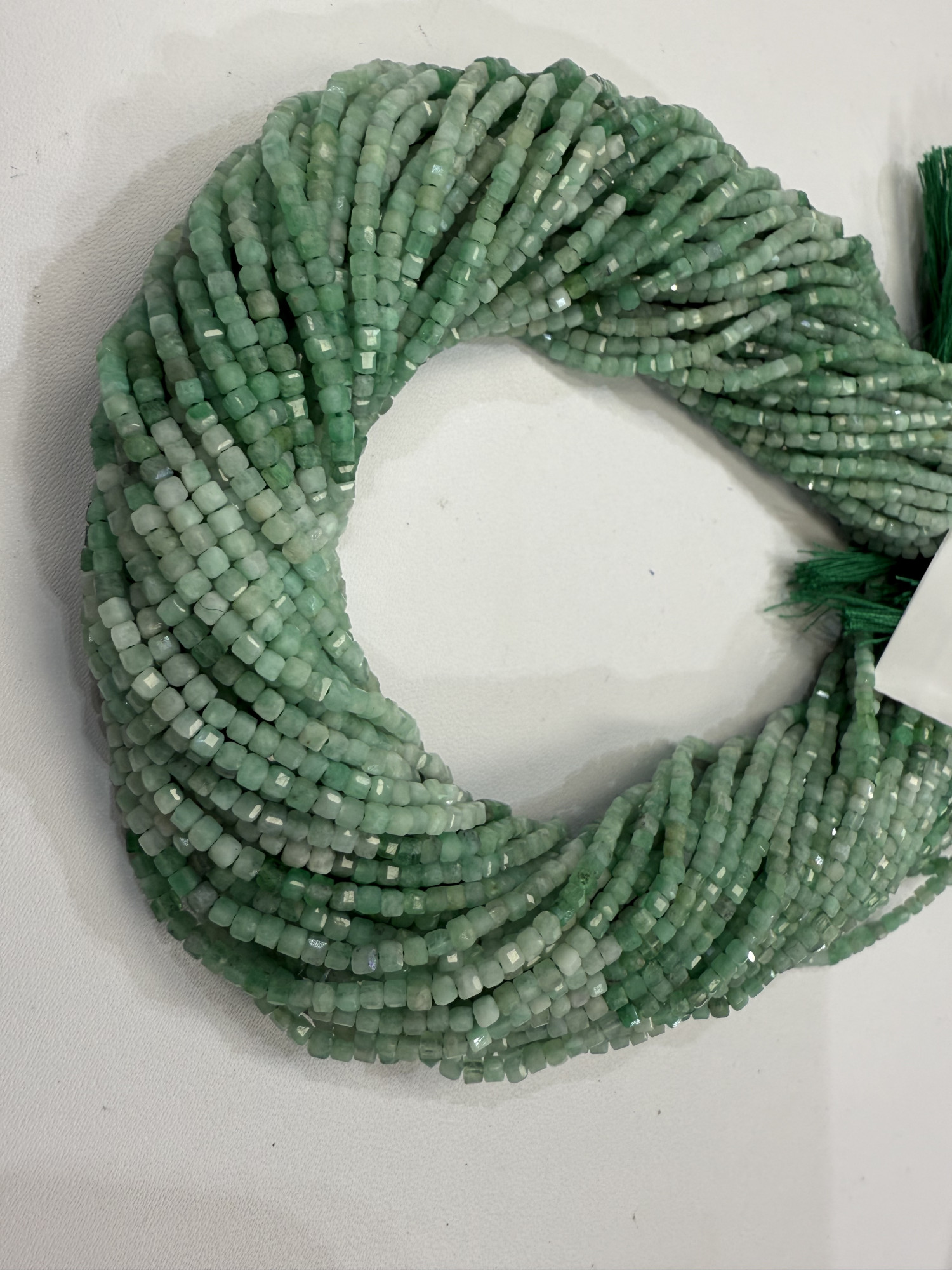 Shaded Green Emerald Cubes Faceted