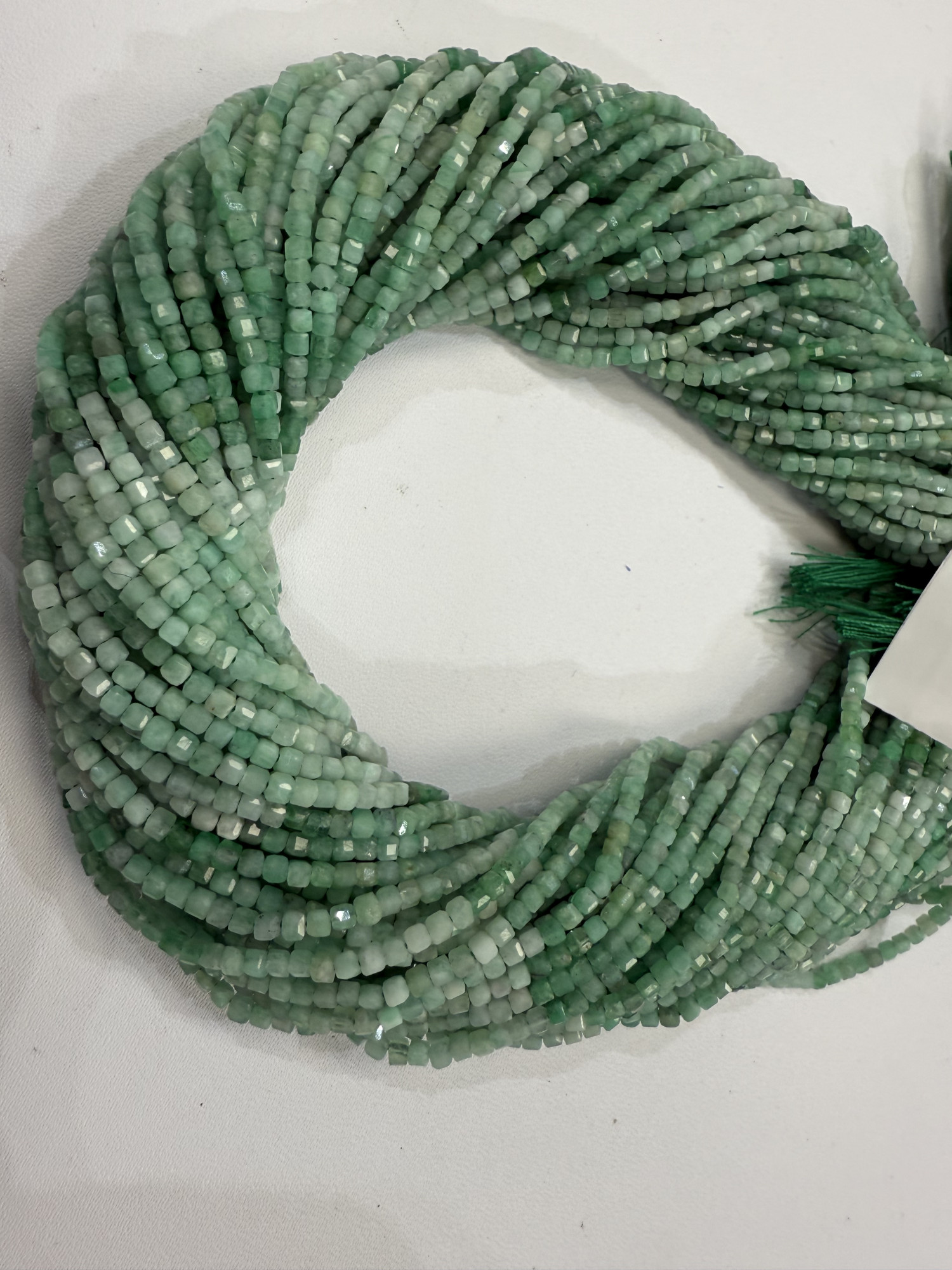 Shaded Green Emerald Cubes Faceted