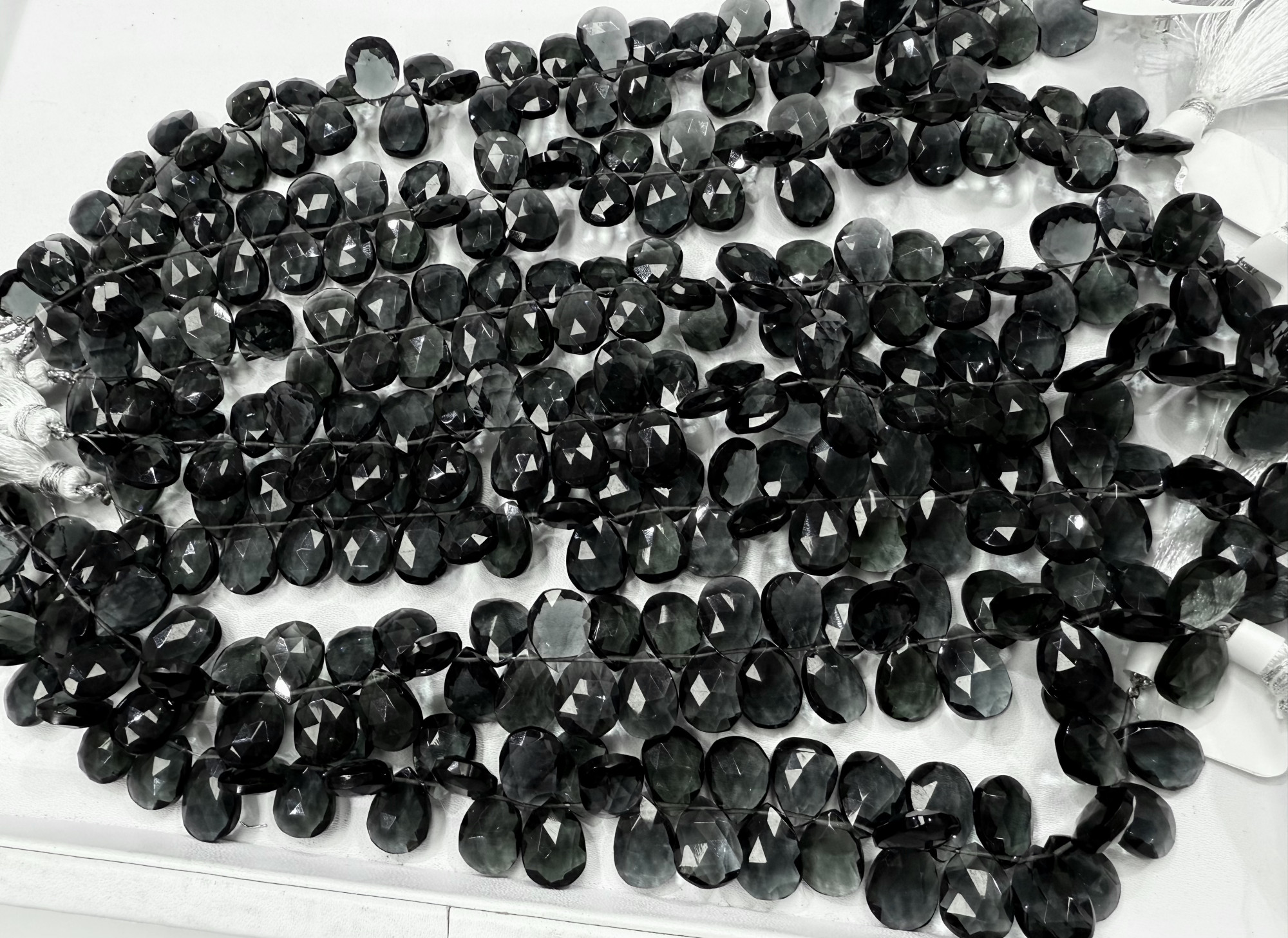 Grey Hydro Quartz Pear Faceted