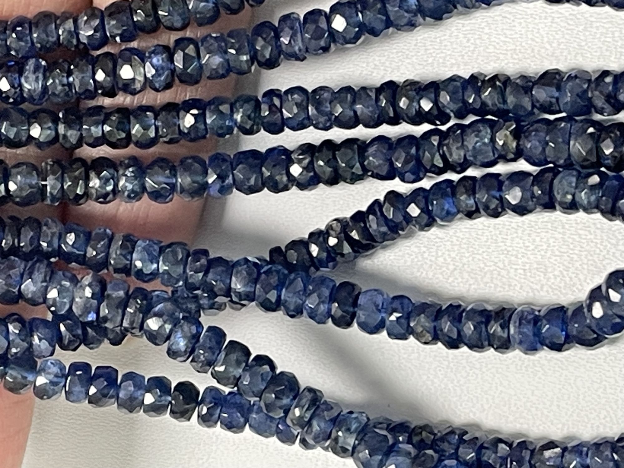 Blue Kyanite Rondelle Faceted