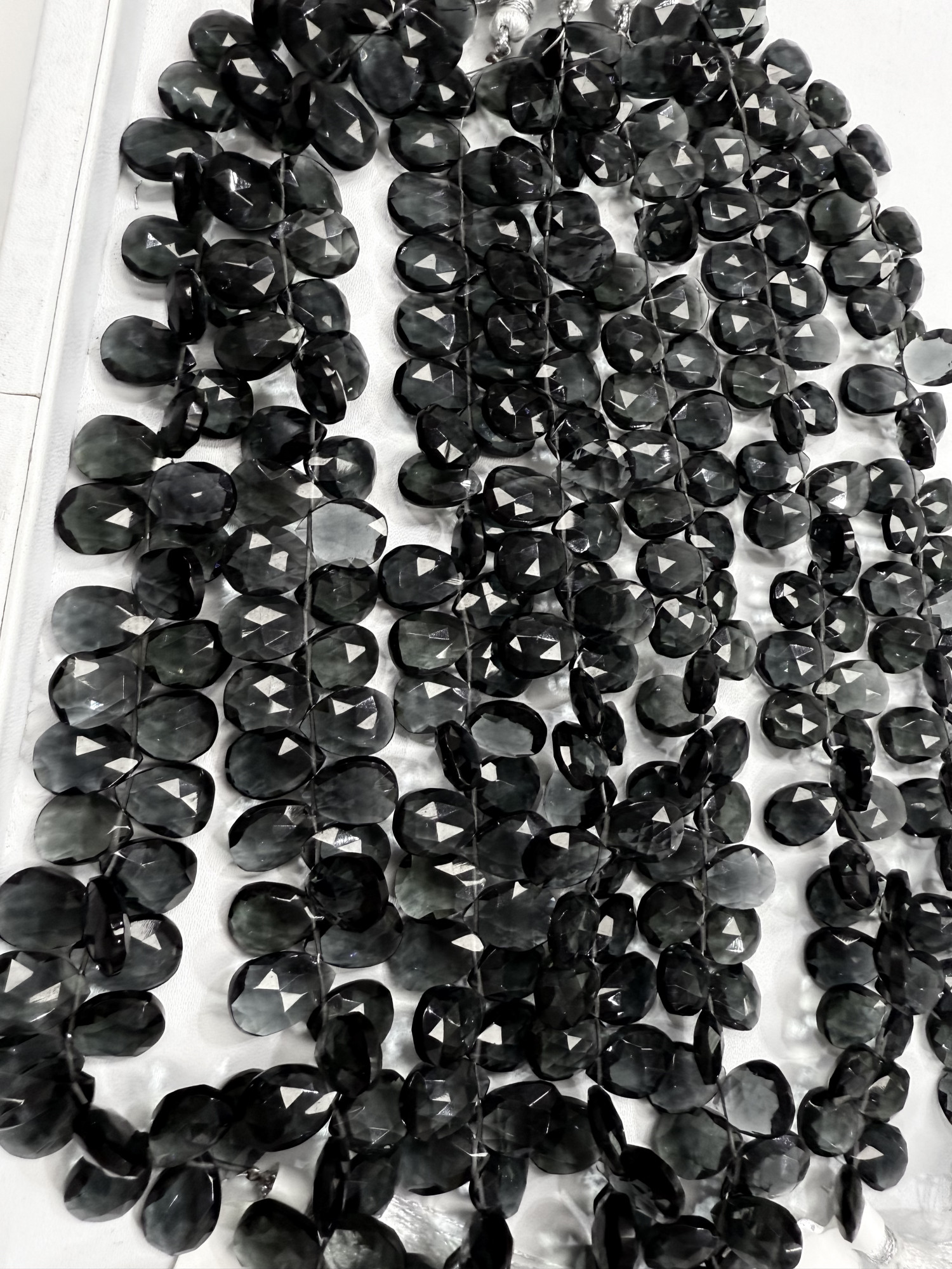 Grey Hydro Quartz Pear Faceted