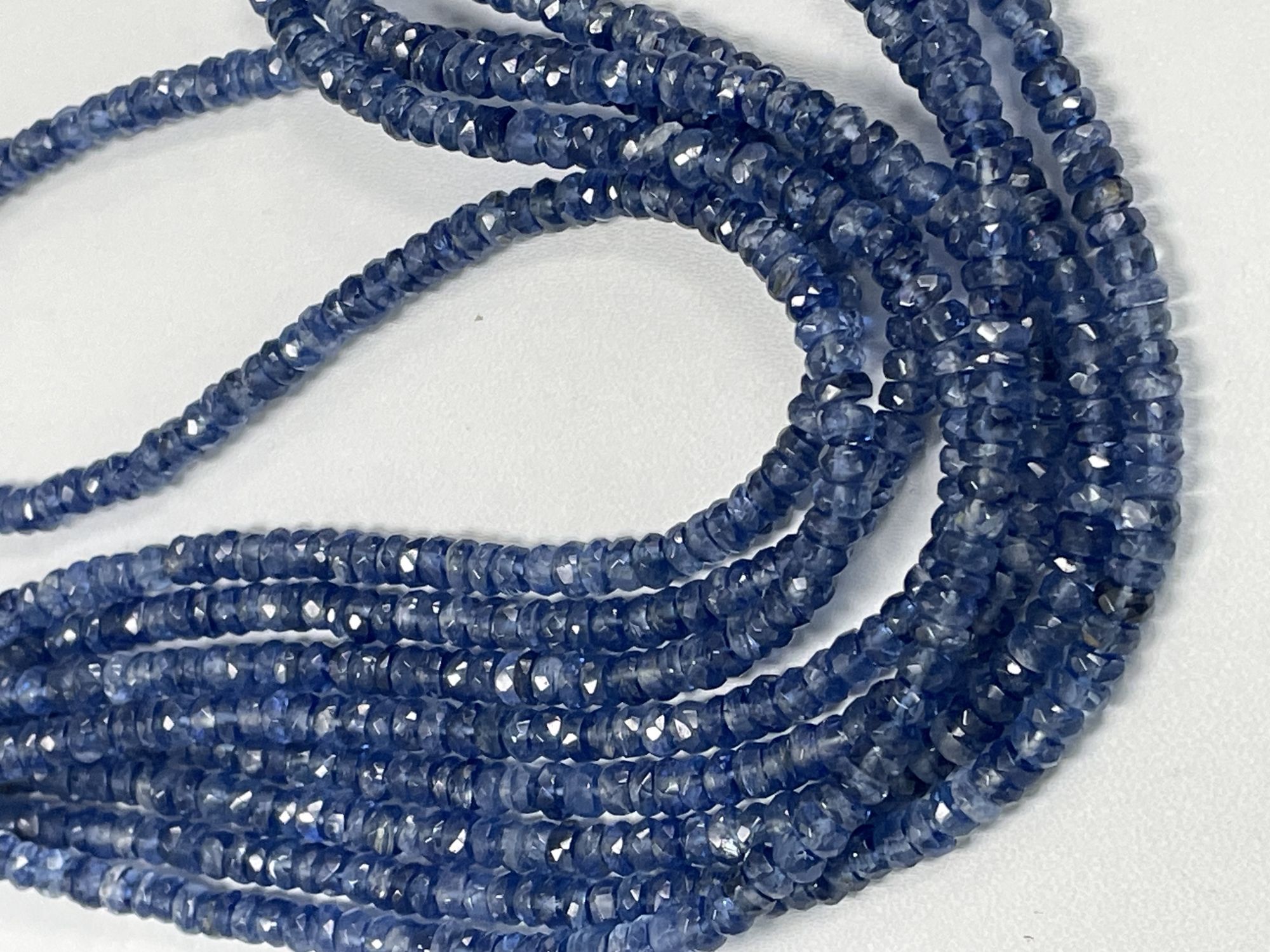Blue Kyanite Rondelle Faceted