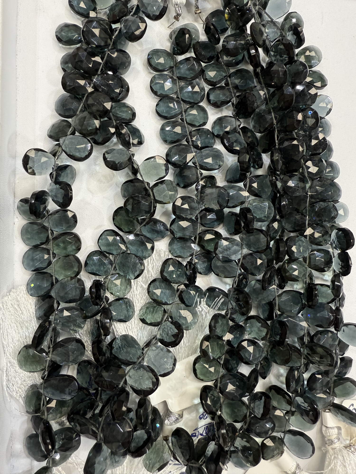 Grey Hydro Quartz Pear Faceted