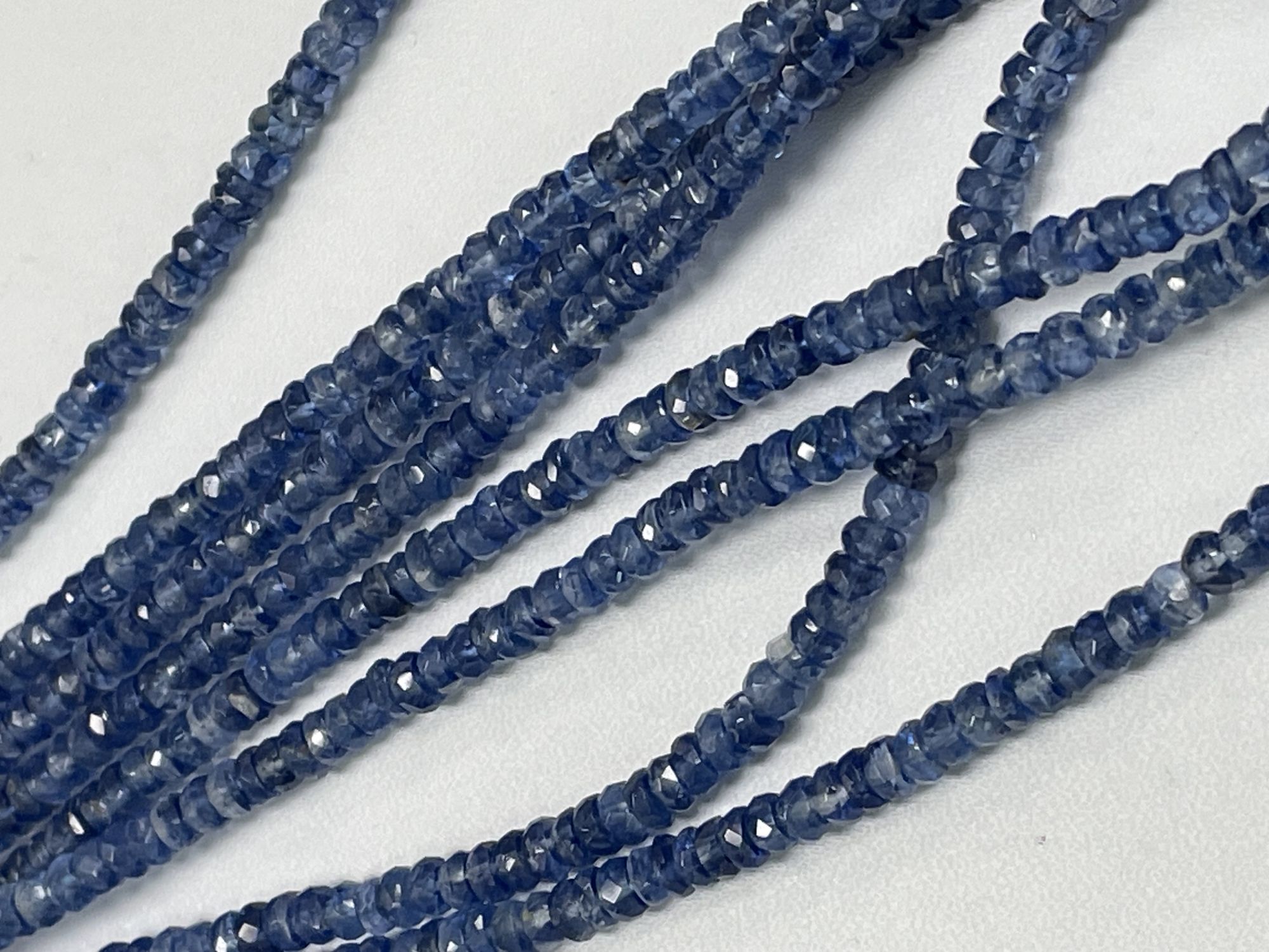 Blue Kyanite Rondelle Faceted
