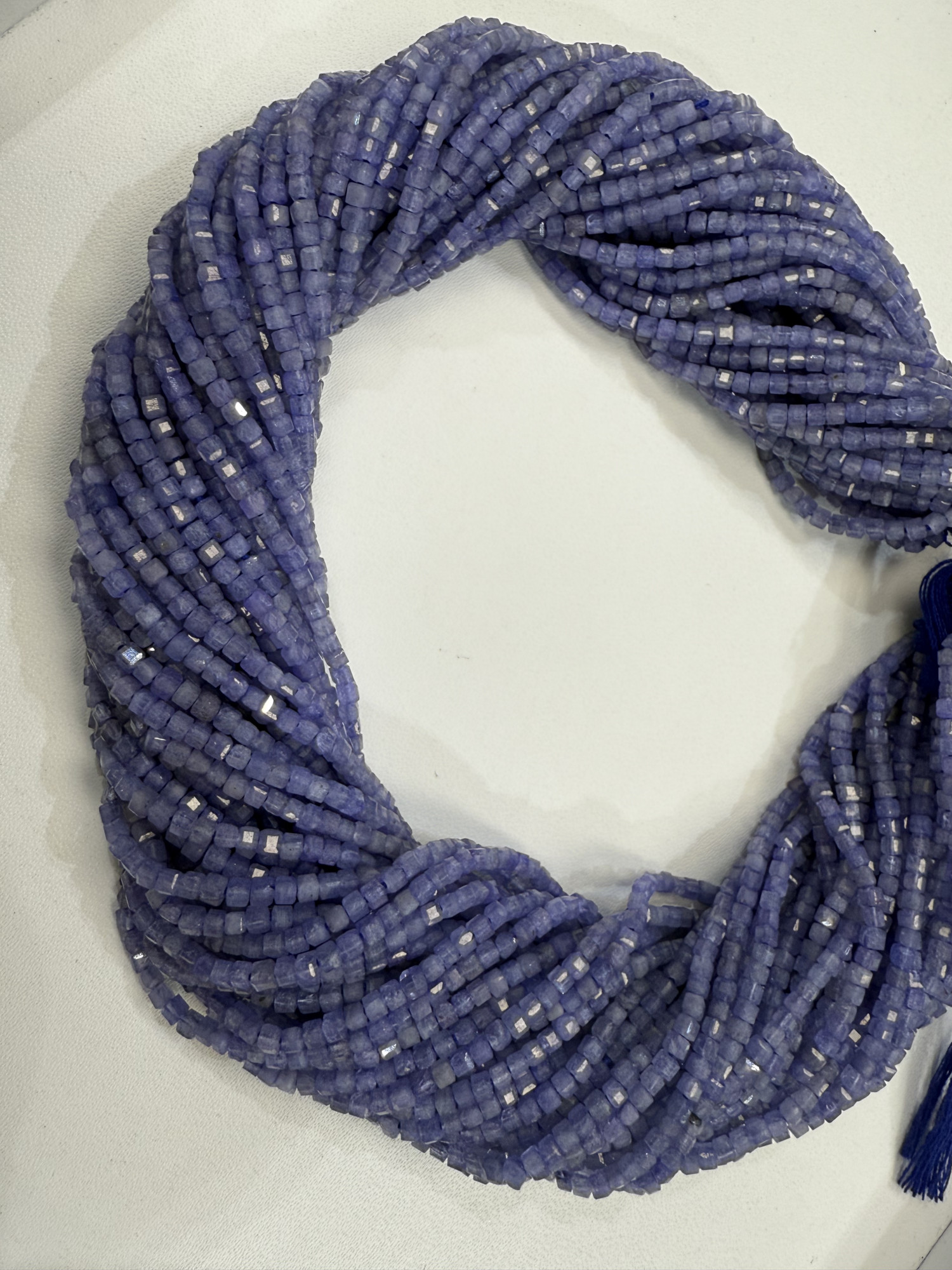 Tanzanite Cubes Faceted