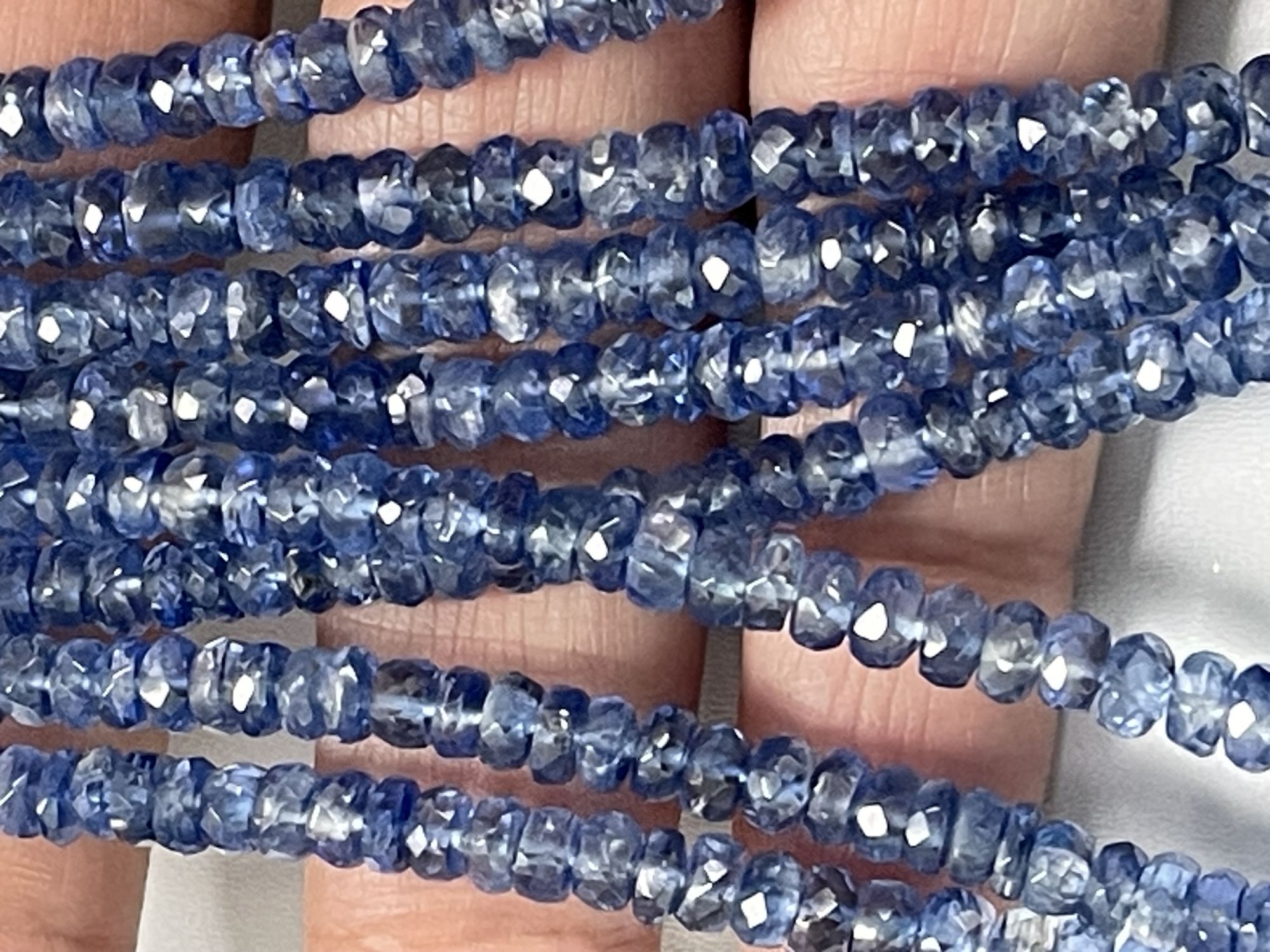 Blue Kyanite Rondelle Faceted
