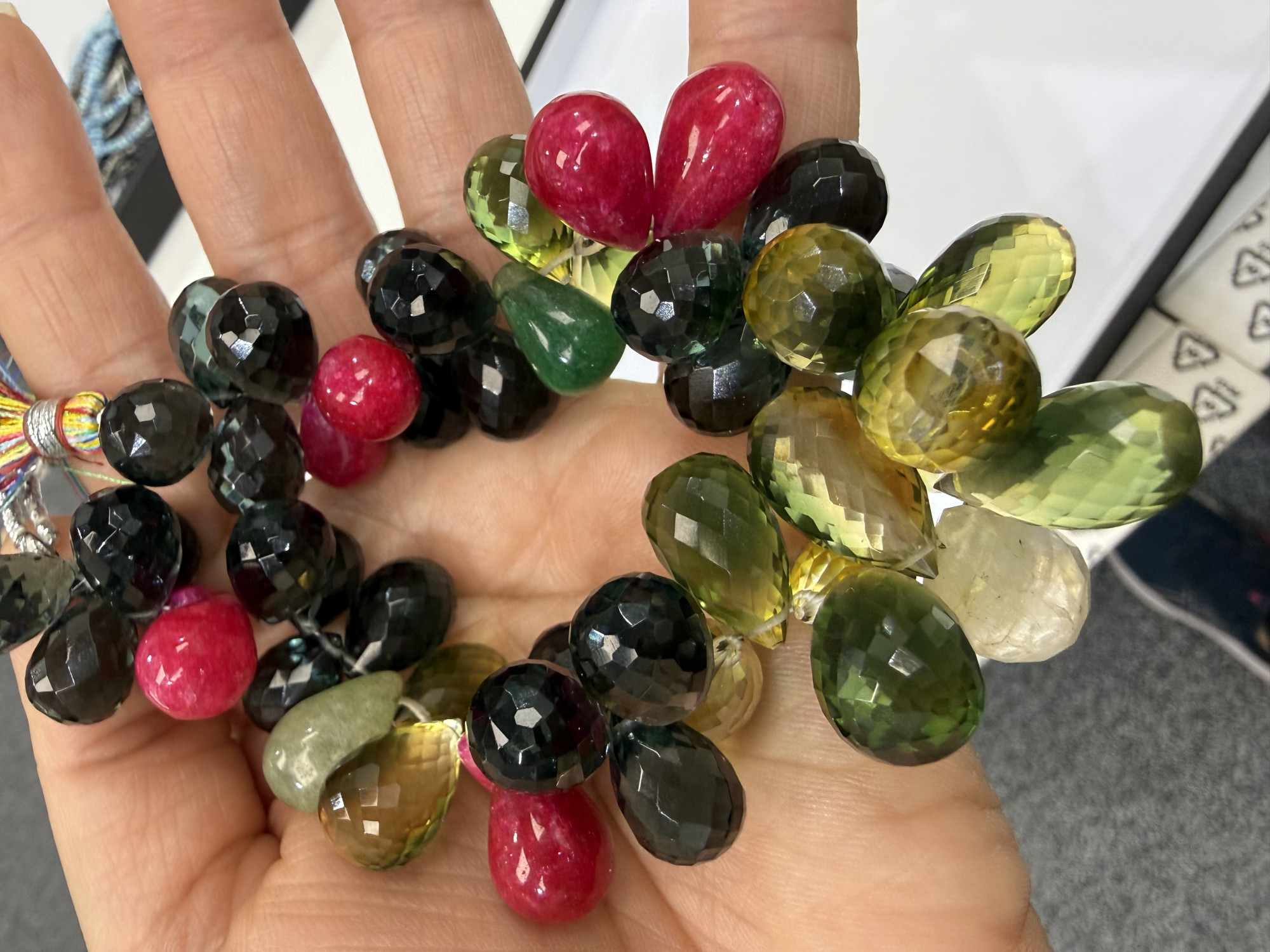 Multi Stone DropS Faceted