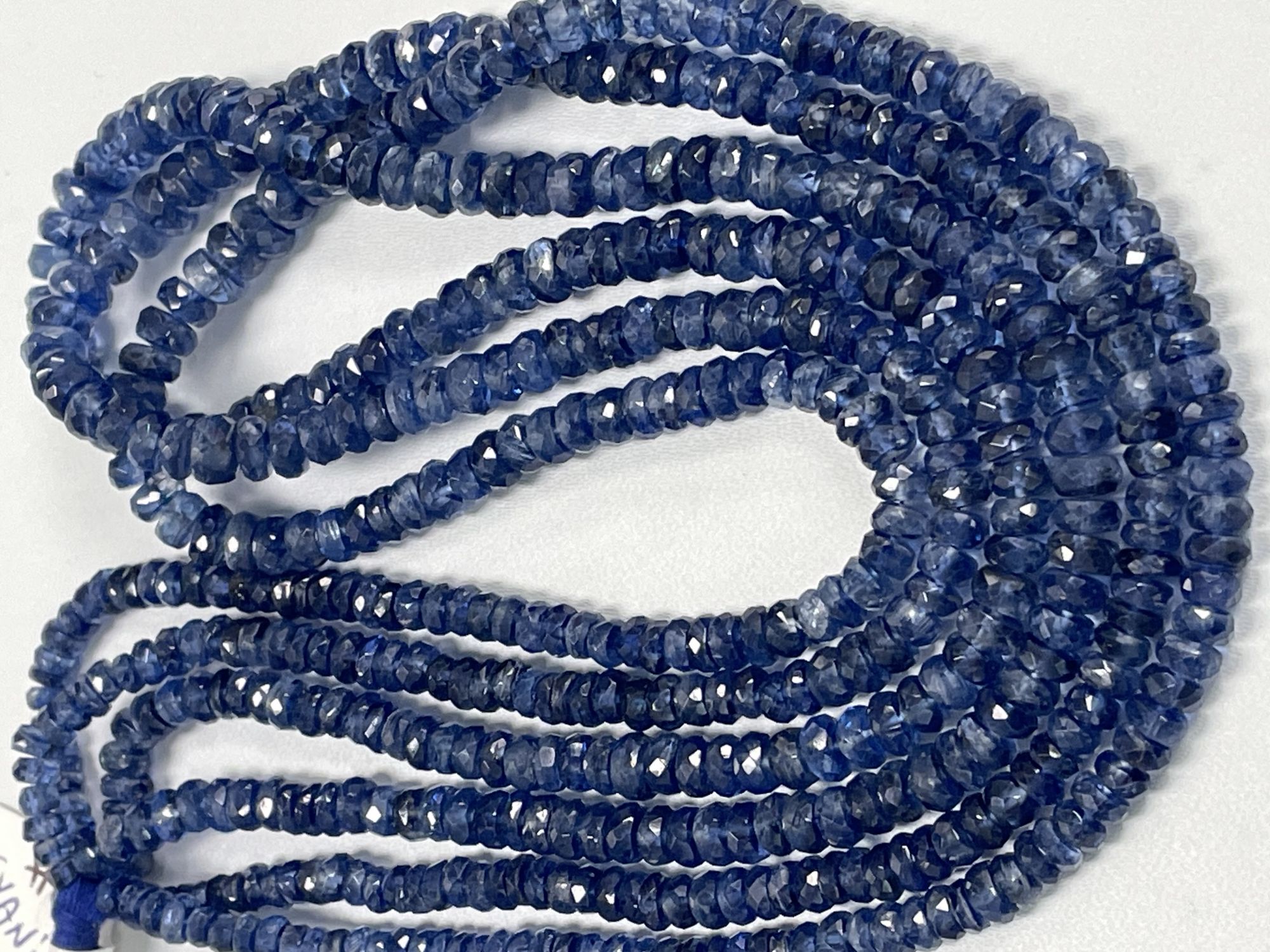 Blue Kyanite Rondelle Faceted