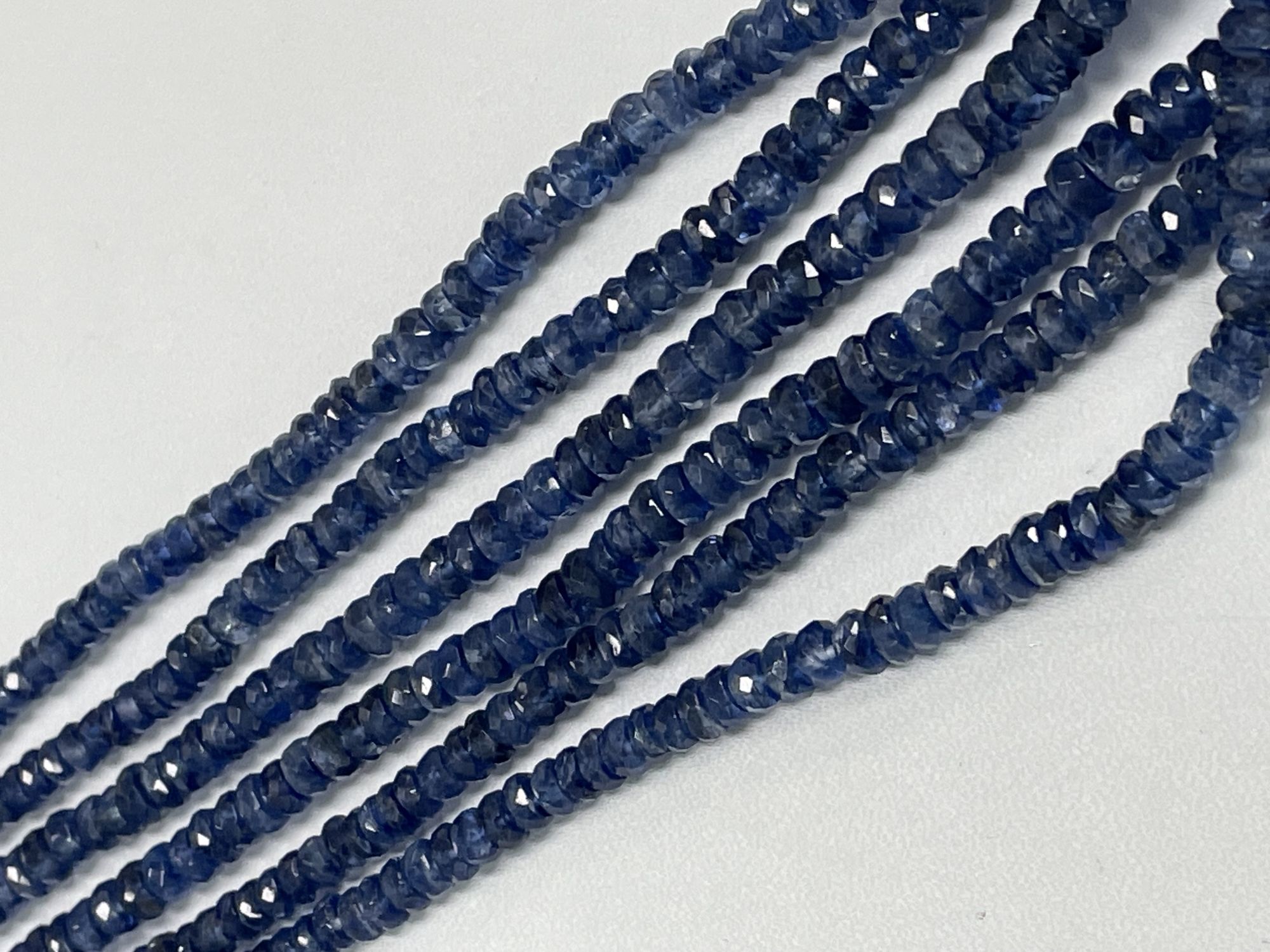 Blue Kyanite Rondelle Faceted